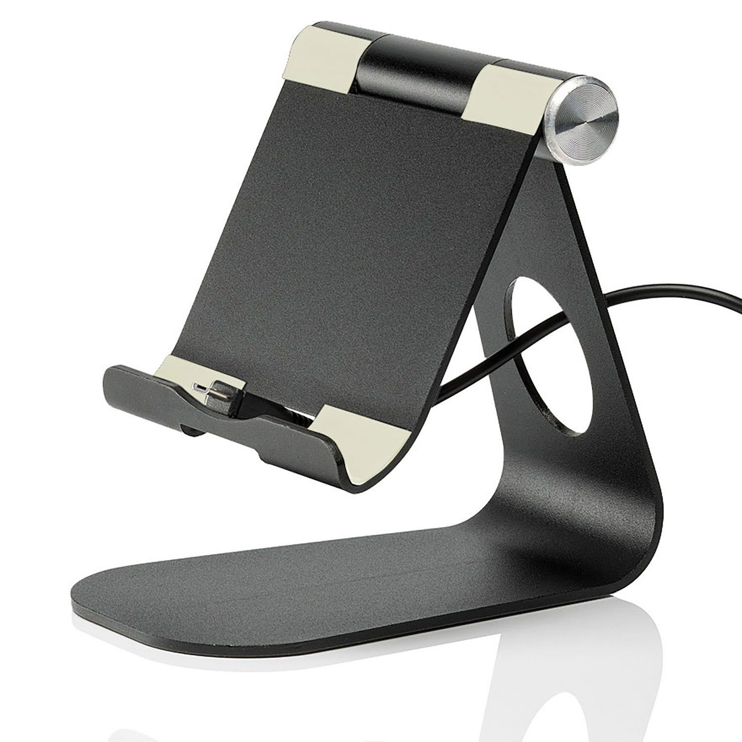 SLABO Tablet-Halterung universelle Tablethalterung Universal für alle Tablets, iPads etc. "Aluminium" Universell Stand Holder - SCHWARZ