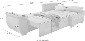 Jockenhöfer Gruppe Ecksofa Alster L-Form, mit Bettfunktion und Bettkasten, Ottomane links oder rechts montierbar