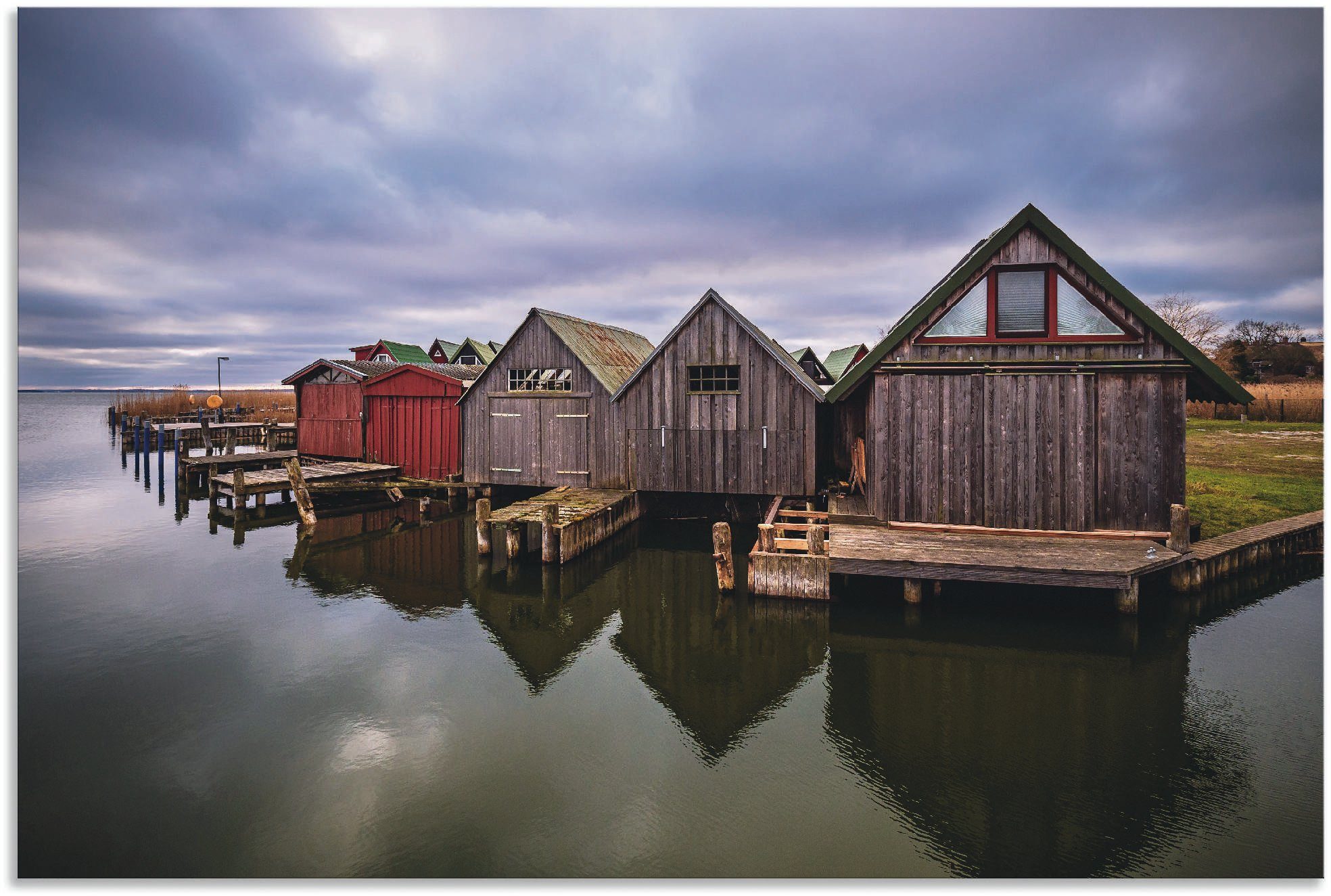 Artland Wandbild Bootshäuser im Hafen von Althagen, Gebäude (1 St), als Alubild, Leinwandbild, Wandaufkleber oder Poster in versch. Größen | Poster