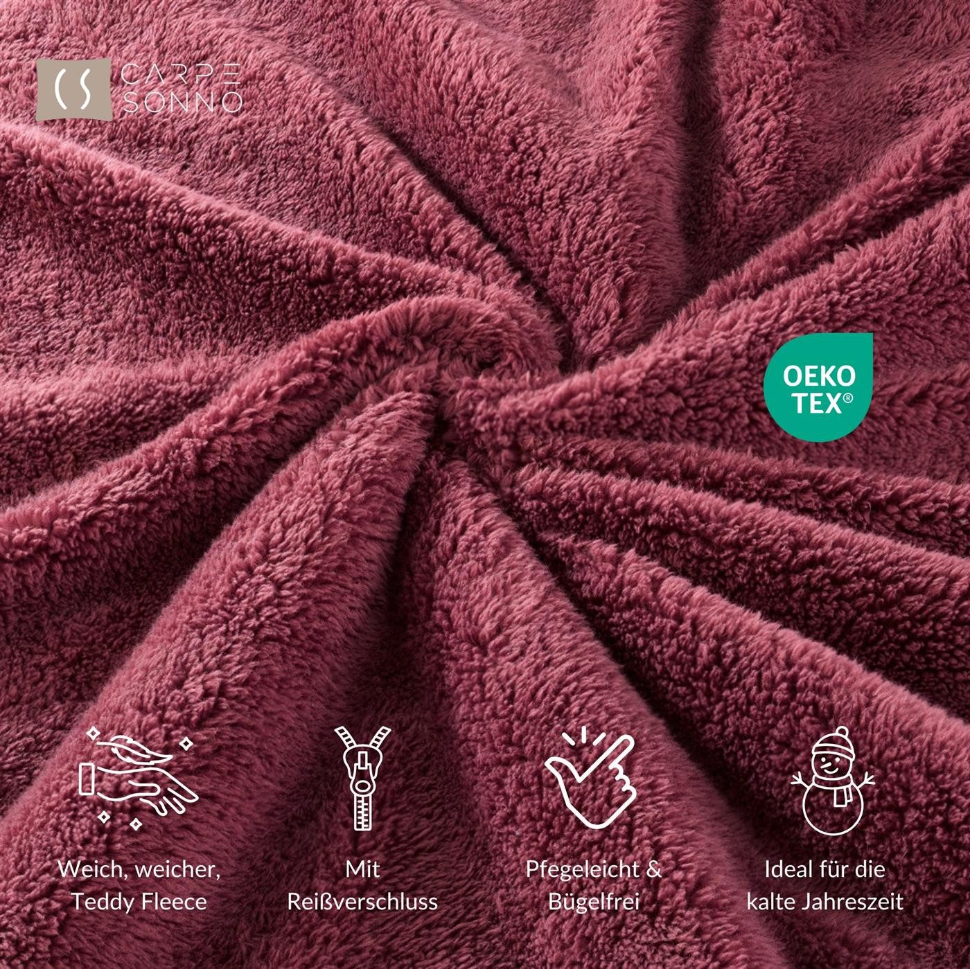 Carpe Sonno Bettwäsche 135x200 Teddy Plüsch Kuschel Bettwäsche Winter Fleec günstig online kaufen