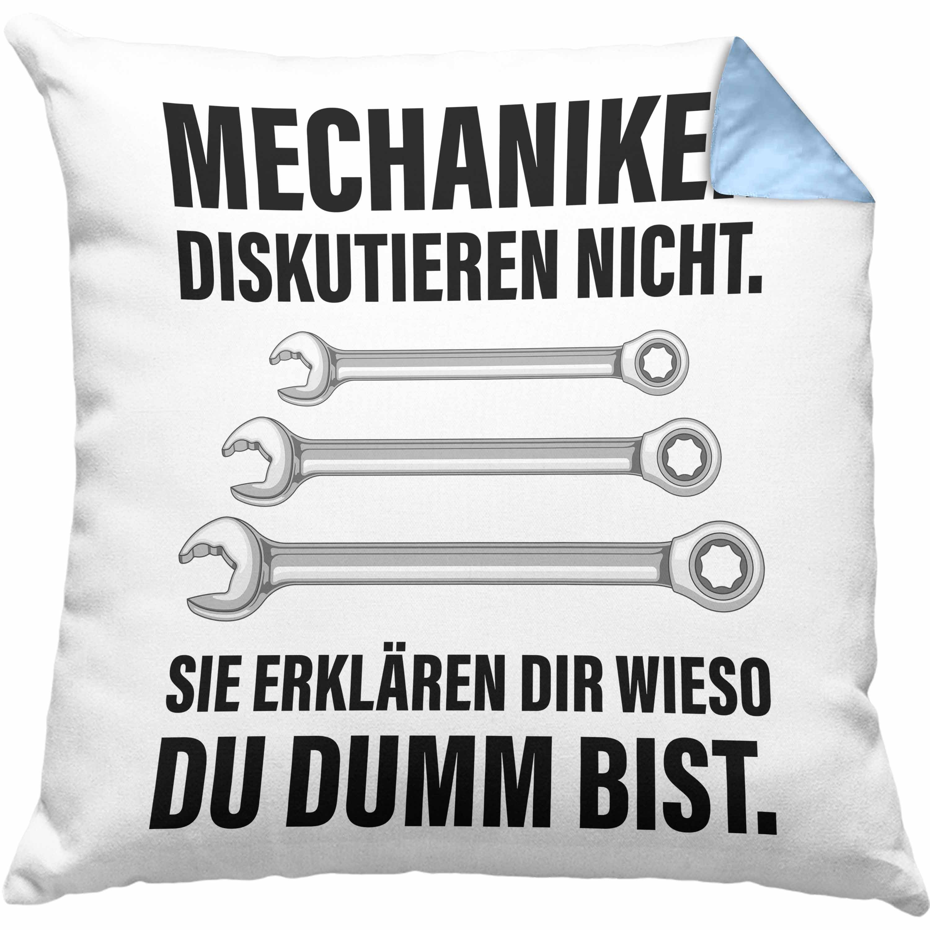 Trendation Dekokissen KFZ Mechaniker Geschenk Lustig Kissen mit Füllung 40x40 Automechaniker