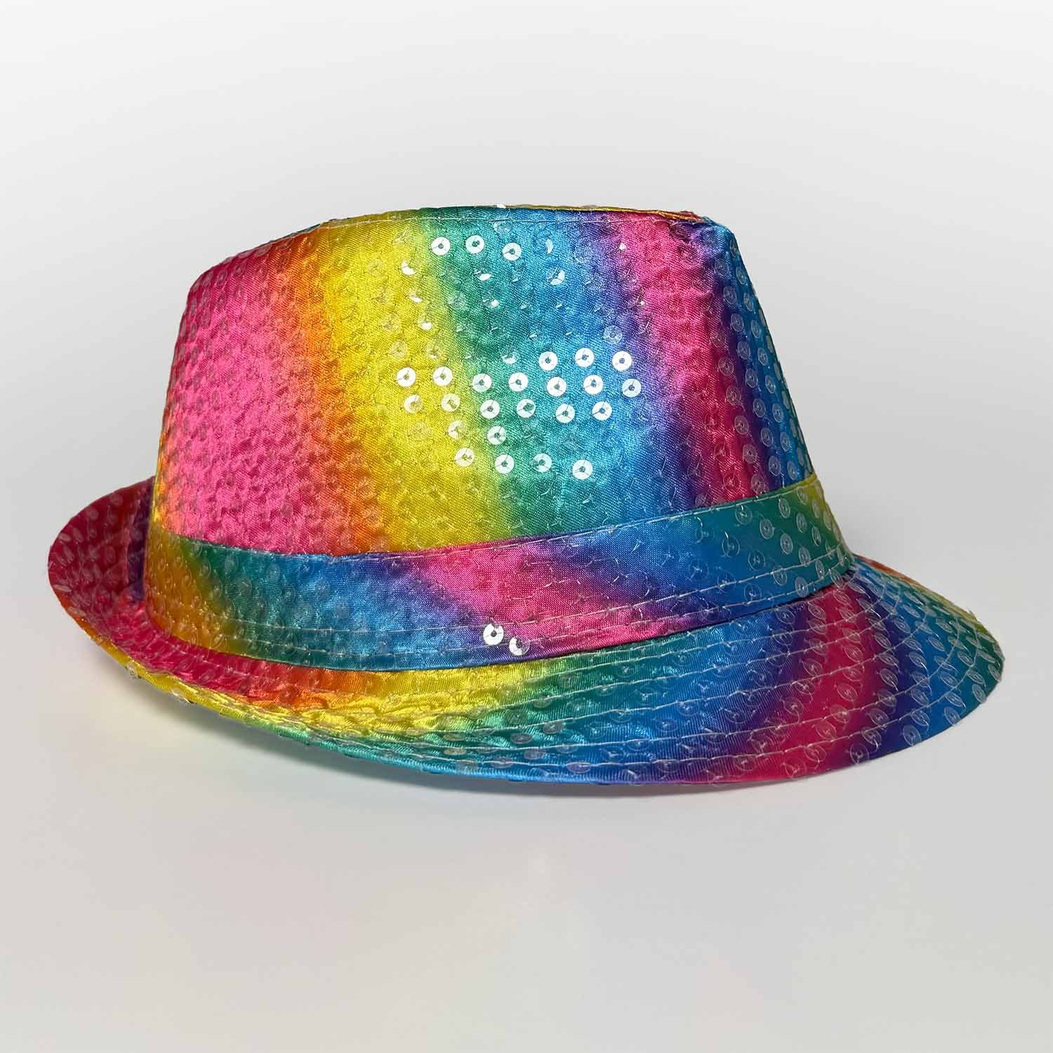 Party Factory Kostüm Pailletten Hut Bunt Einheitsgröße für Erwachsene Kostüm Karneval, mit glitzernden Pailletten versehen
