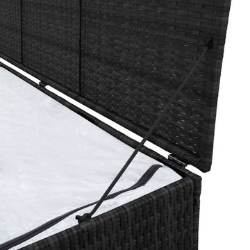 furnicato Gartenbox Garden-Auflagenbox Schwarz 150x50x60 cm Poly Rattan