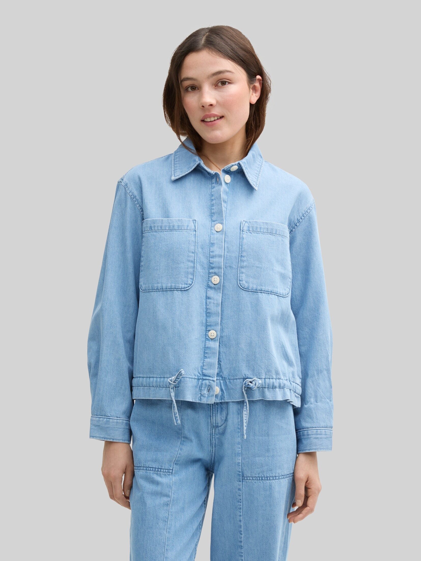 TOM TAILOR Denim Jeansjacke Jacken Lightweight Jeansjacke mit Kordelzug