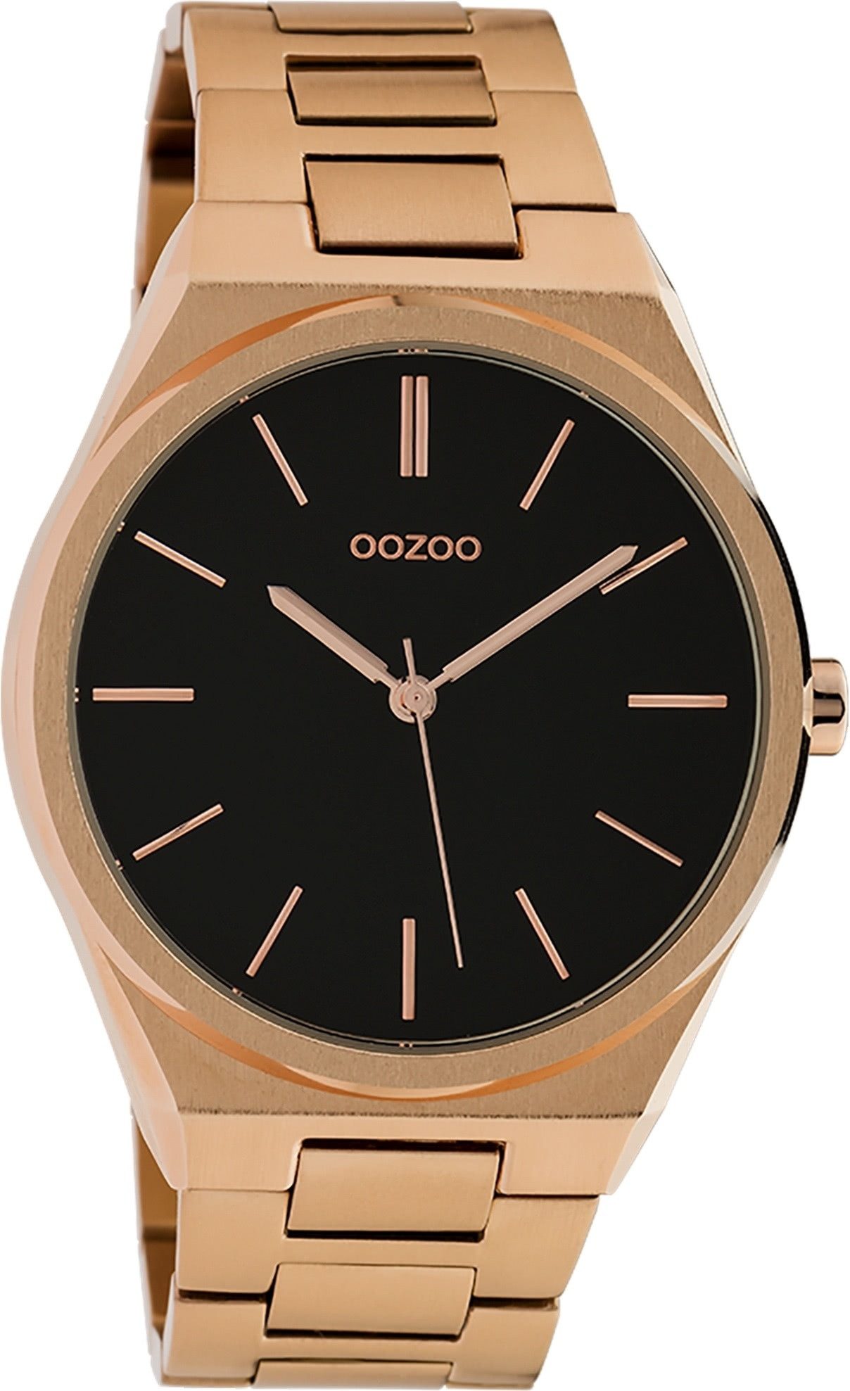 OOZOO Quarzuhr Oozoo Unisex Armbanduhr Vintage Series, (Analoguhr), Damen, Herrenuhr rund, groß (ca. 40mm) Metallarmband rosegold