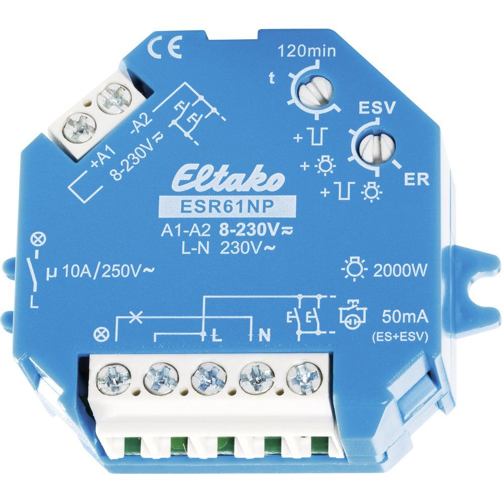 Eltako Stromstoßschalter Stromstoß-Schalter Auf-/Unterputz Eltako ESR61NP 1 Schließer 230 V/DC, (ESR61NP)