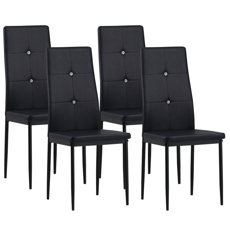 2 x Stuhl Stühle weiß Stuhlset Esszimmerstühle Kunstleder modern design günstig