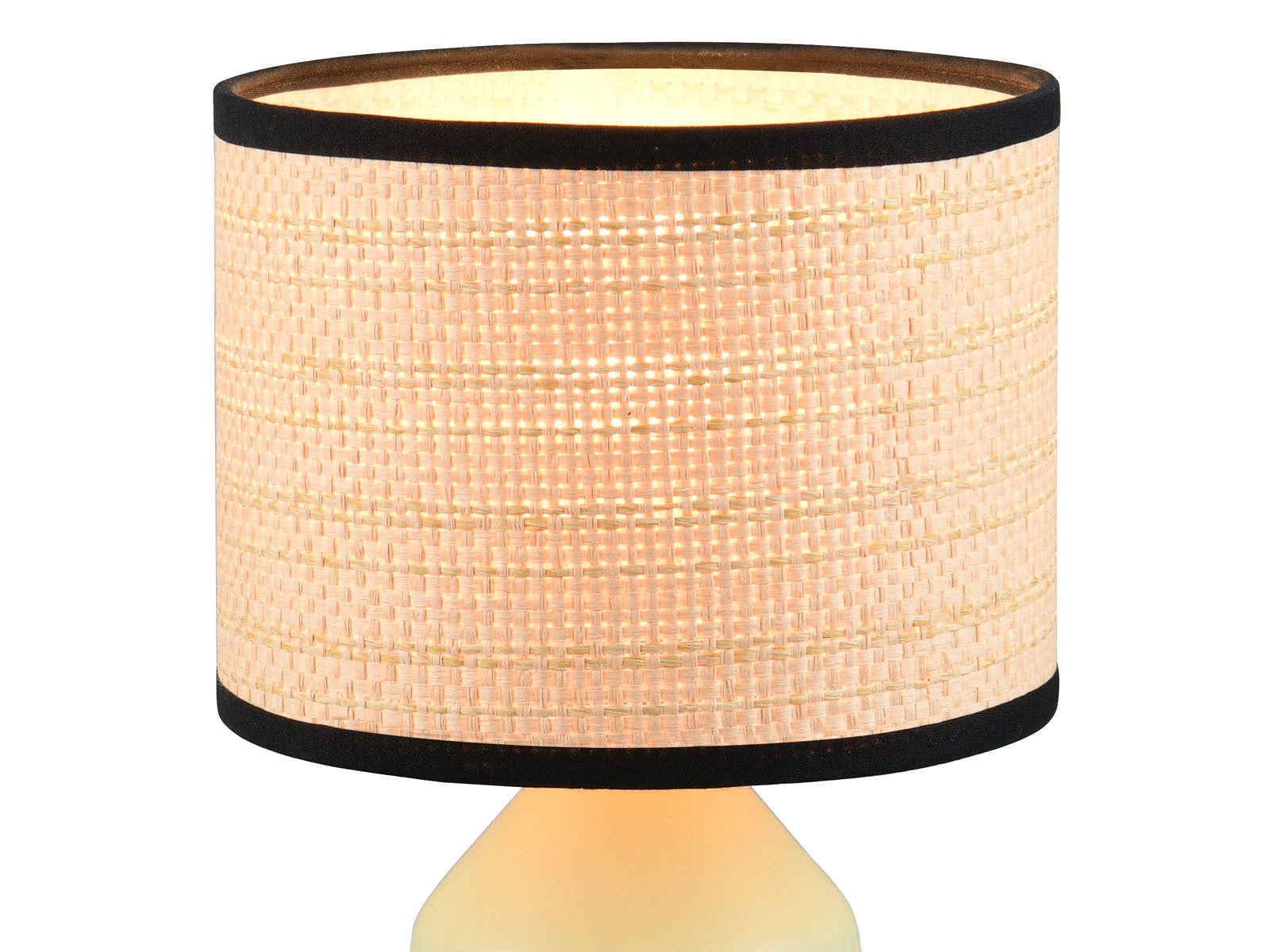 Reality Leuchten LED Nachttischlampe Keramik, Papier geflochten, Höhe 26,5cm, Leuchtmittel dimmbar, LED wechselbar, Warmweiß, klein-e Landhaus-Stil Tischlampe m – Bild 5 von 5