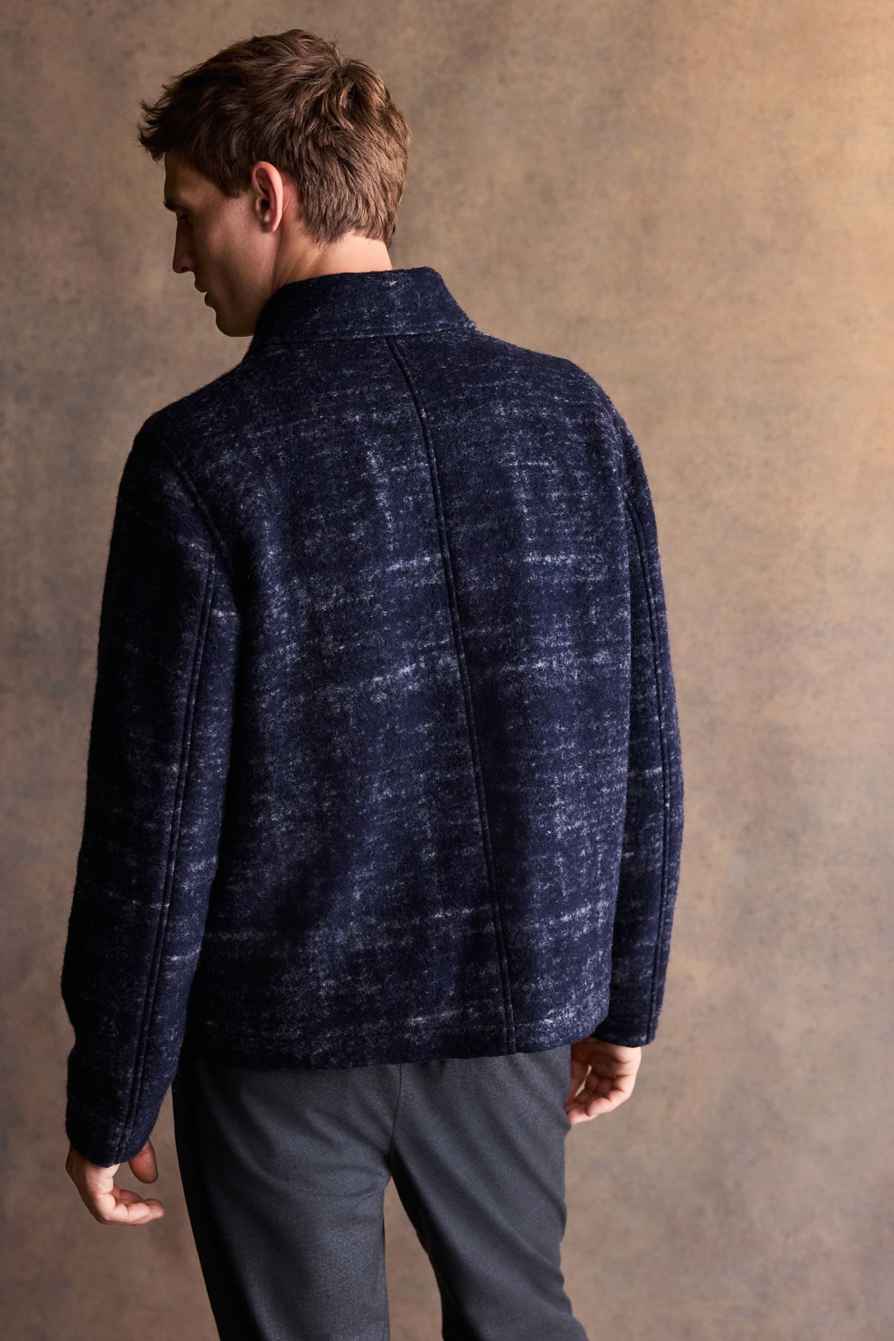 Next Wollmantel Strukturierte Jacke italienischem Stoff (1-tlg)