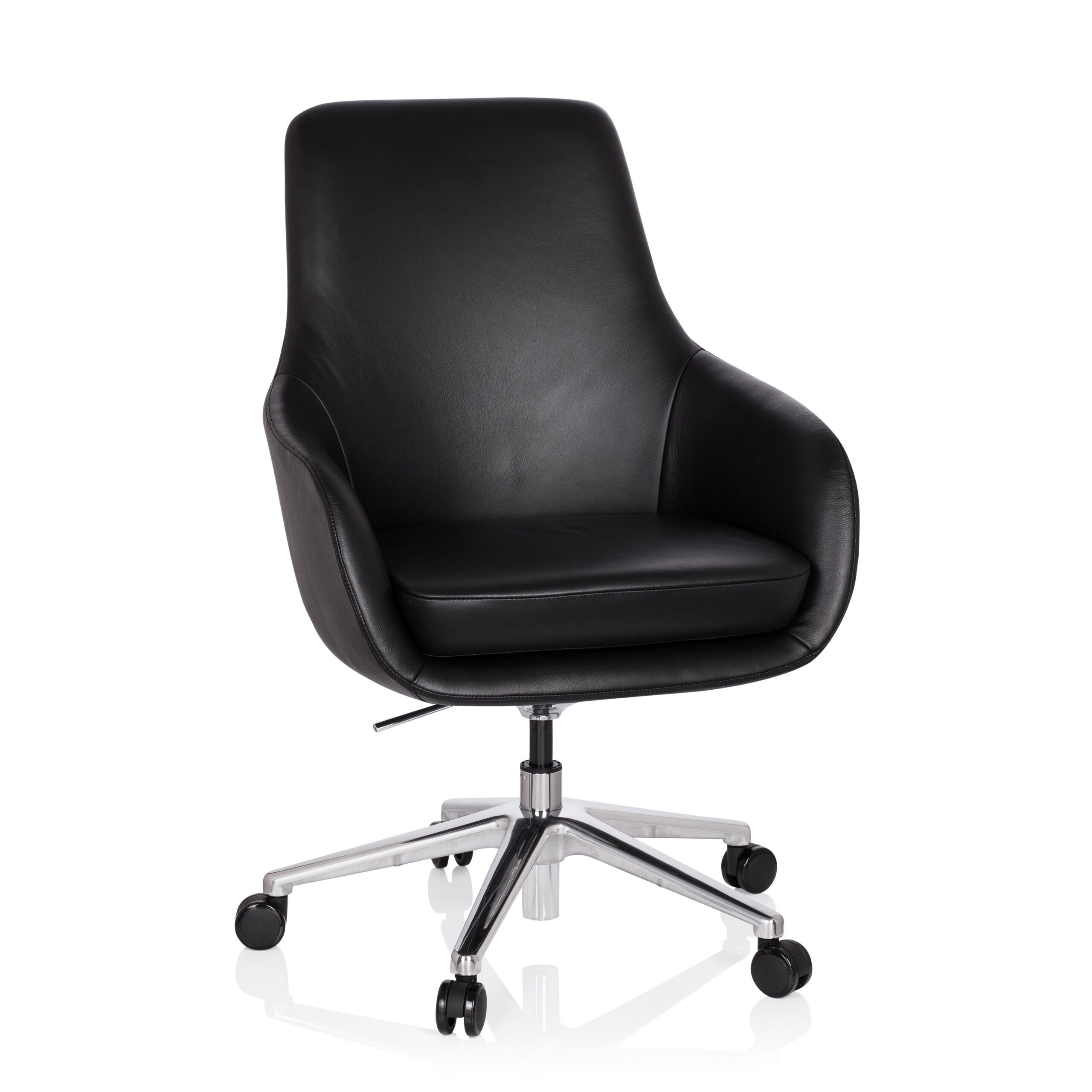 hjh OFFICE Chefsessel Profi Chefsessel Bareno Leder mit Armlehnen, Drehstuhl Bürostuhl ergonomisch