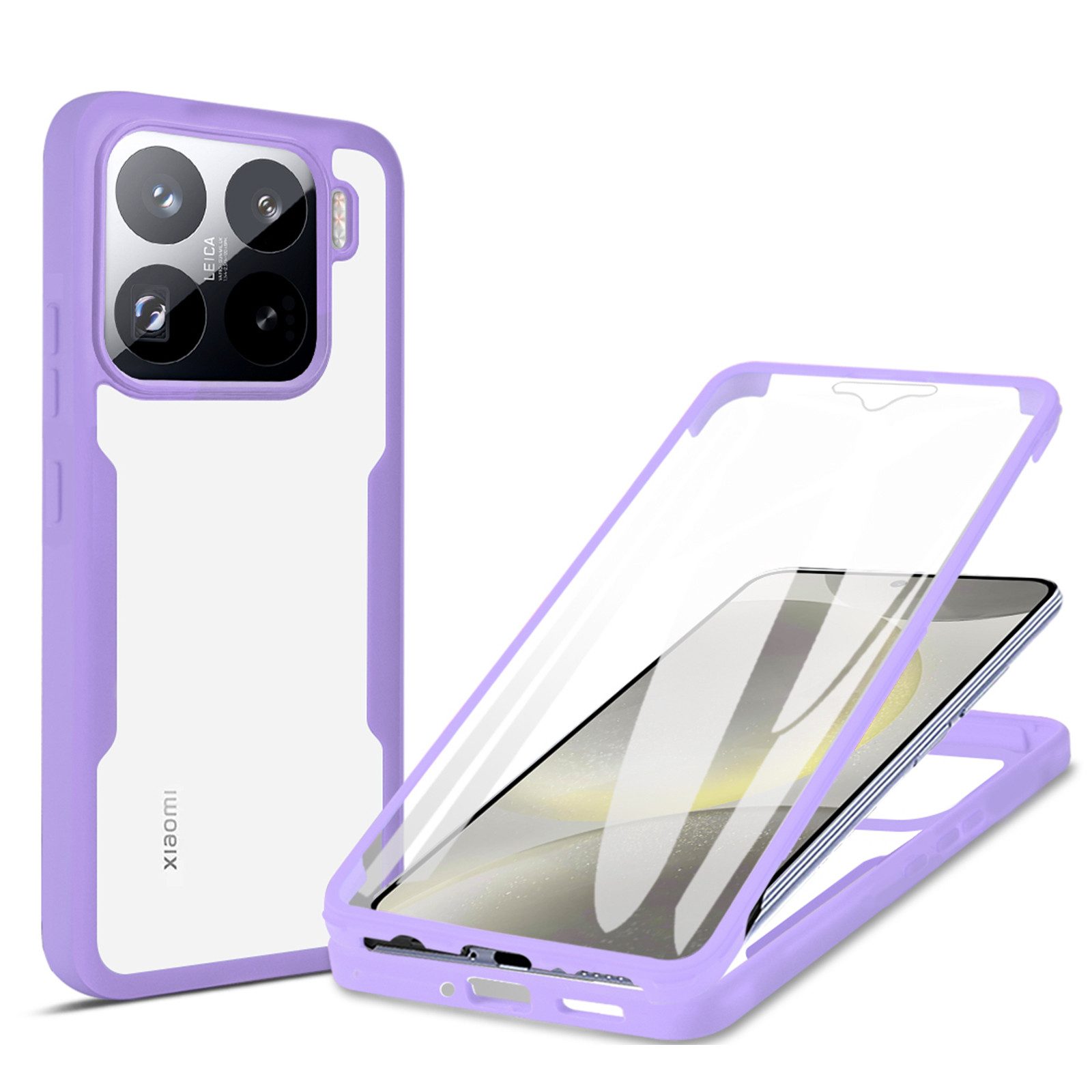 betterfon Handyhülle für Xiaomi 15 2-teiliges 360° TPU Schutzcase, Vollschutz Case mit integriertem Displayschutz und klarer Sicht