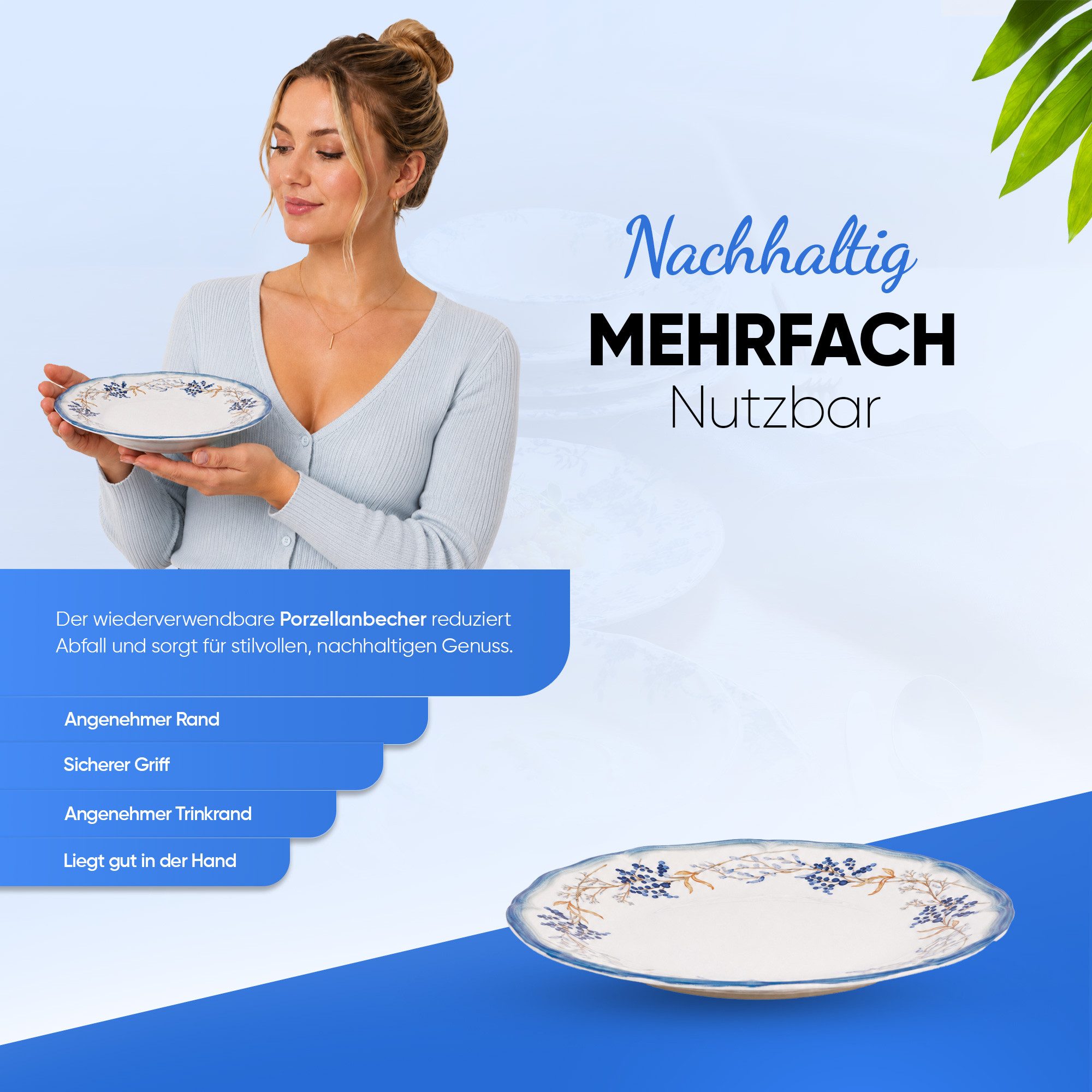 GÜRAL Porselen Geschirr-Set TENEDOS (24-tlg), Porzellan