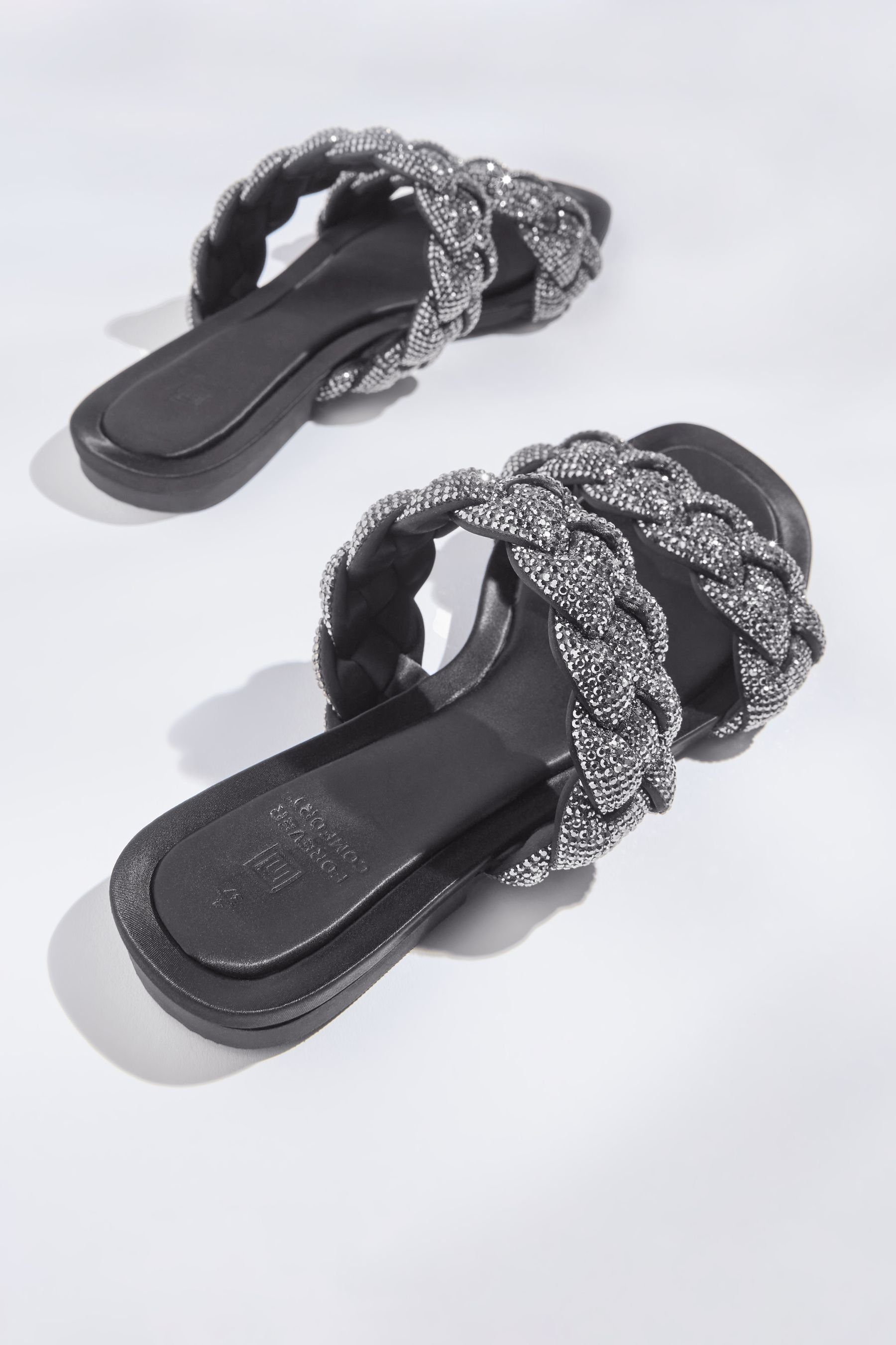 (1-tlg) Black Forever Next mit Sandale Comfort® Flechtsandalen Schmuckbesatz