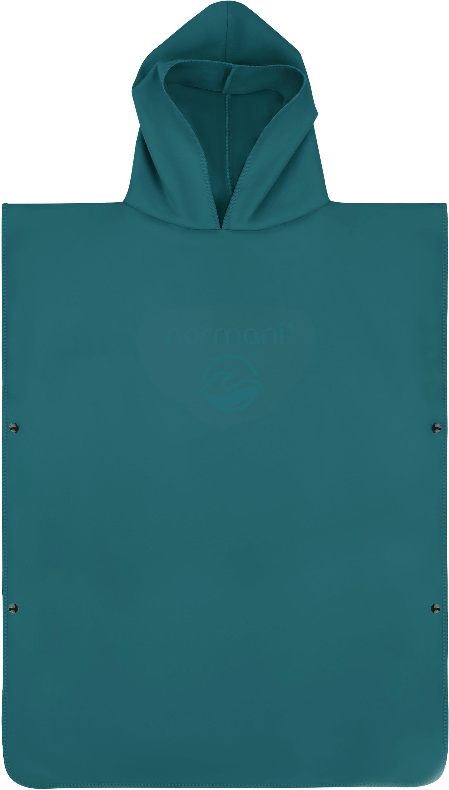 normani Badeponcho Mikrofaser Badeponcho für Erwachsene Camuy, Polyester, Kapuze, Schlupf, Bade Handtuch mit Ärmeln aus recyceltem Material