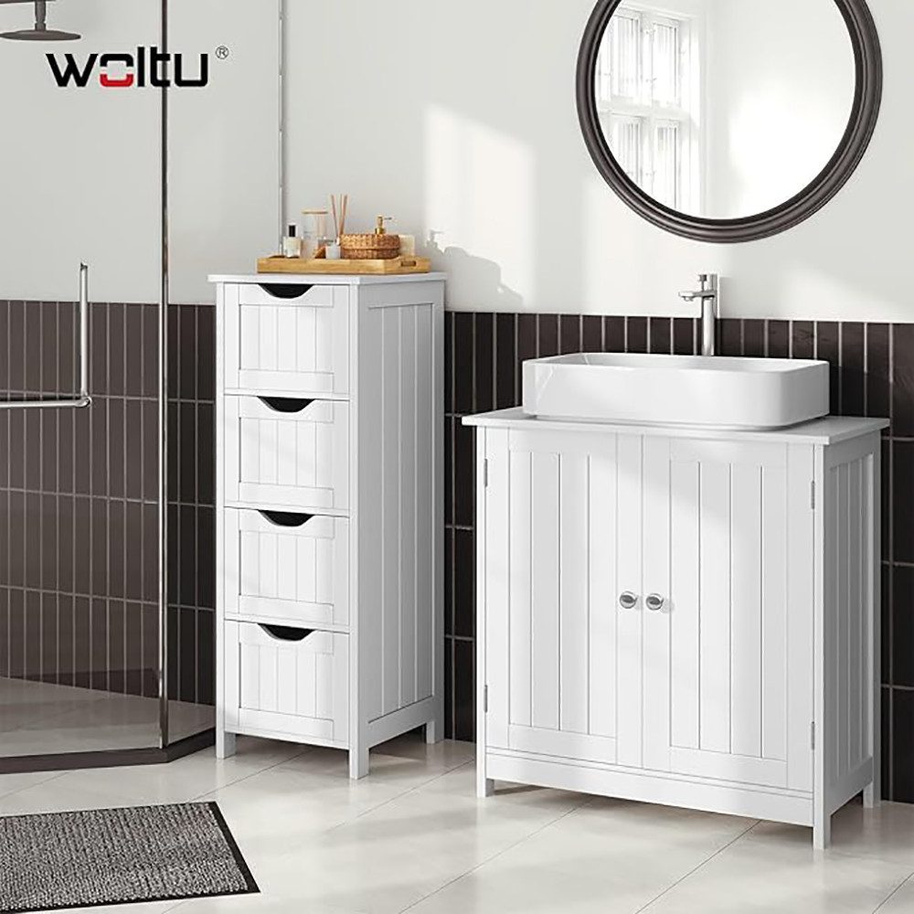 Woltu Waschbeckenunterschrank (1-St) Badezimmerschrank mit 2 günstig online kaufen