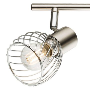 etc-shop LED Wandleuchte, Leuchtmittel inklusive, Warmweiß, Decken Strahler Käfig Design Ess Zimmer Chrom Lampe Spots-