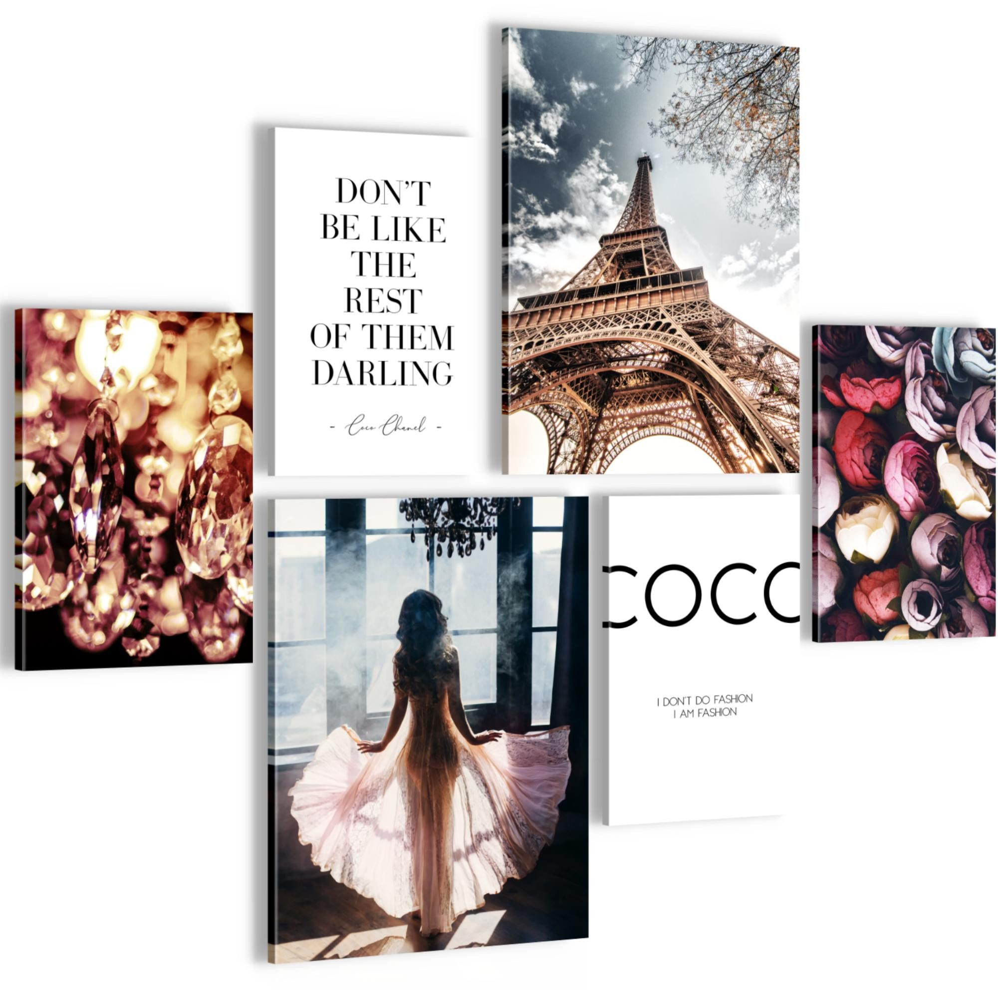 Novart Wandbild Fashion Paris Coco Mode AUFHÄNGFERTIG Deko Mädchen Teenager N0082, 102L x 84B cm
