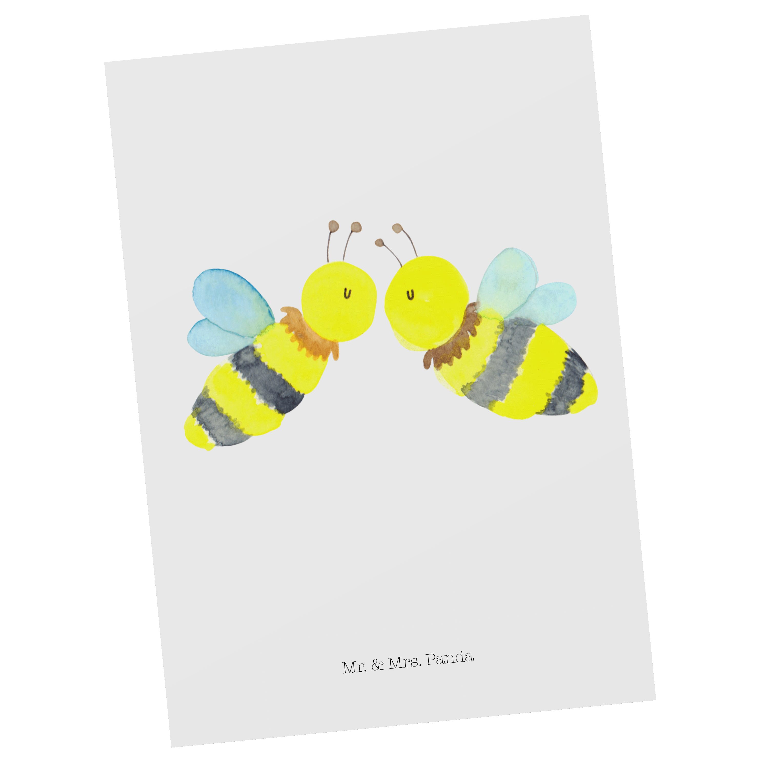 Mr. & Geburtstagskarte, Panda An Weiß Postkarte Karte, Biene Liebe Einladung, - Geschenk, - Mrs