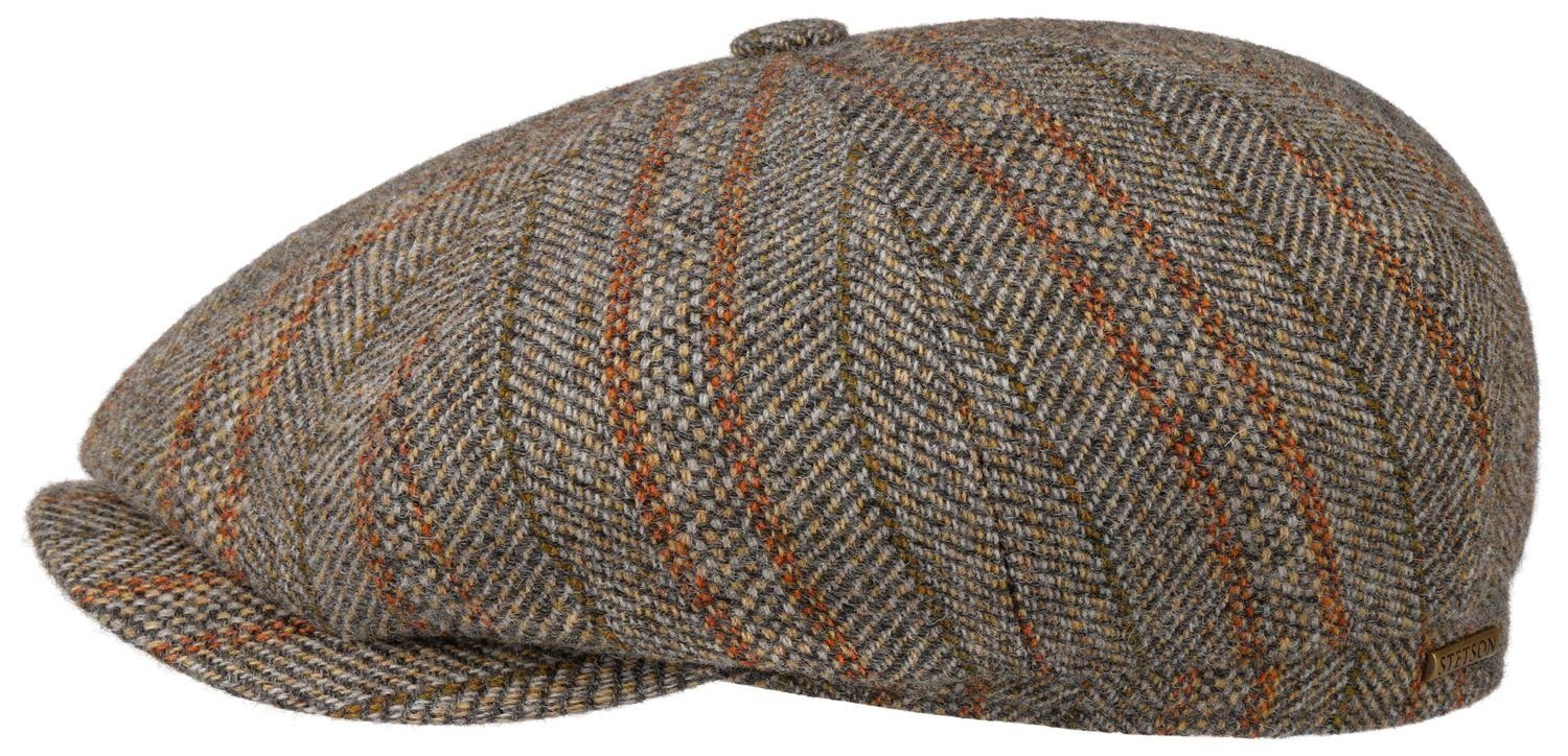 Schiebermütze Stetson grau/beige Hatteras Schurwolle Fischgrät-Muster in 637 Streifen
