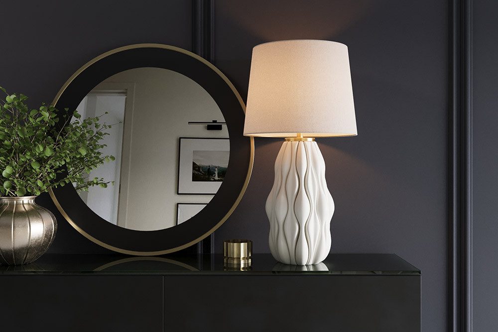 riess-ambiente Tischleuchte ELEGANCIA 65cm weiß/gold – günstig online kaufen