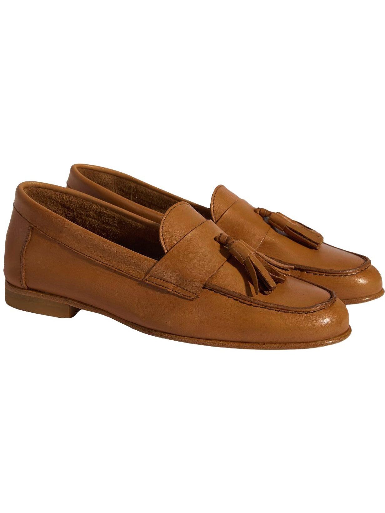 Desa Desa Damen-Slipper – Obermaterial und Futter aus Leder, Sohle aus Echt Loafer