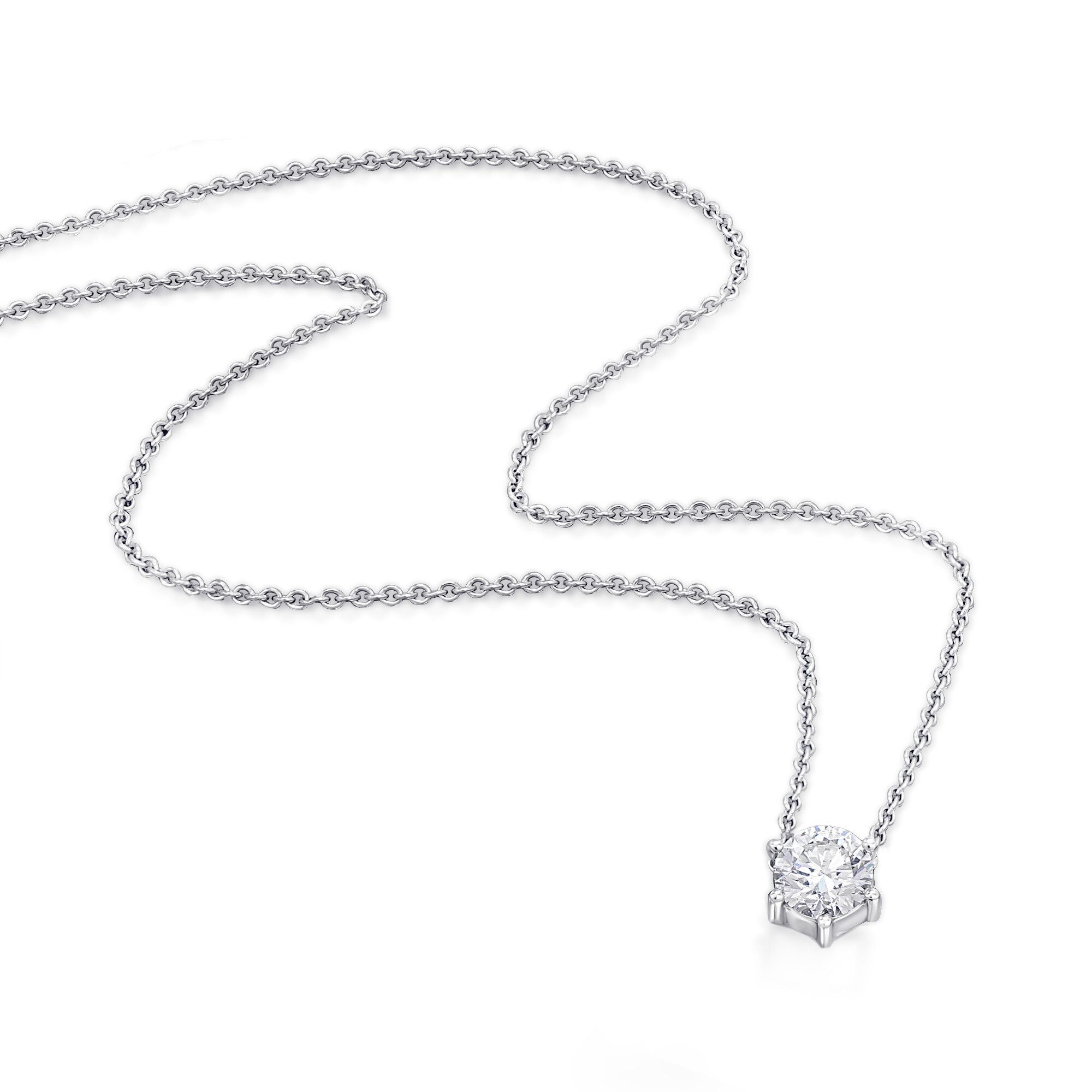 Goldkette 0.1 ct Diamant Brillant Halskette Rundankerkette