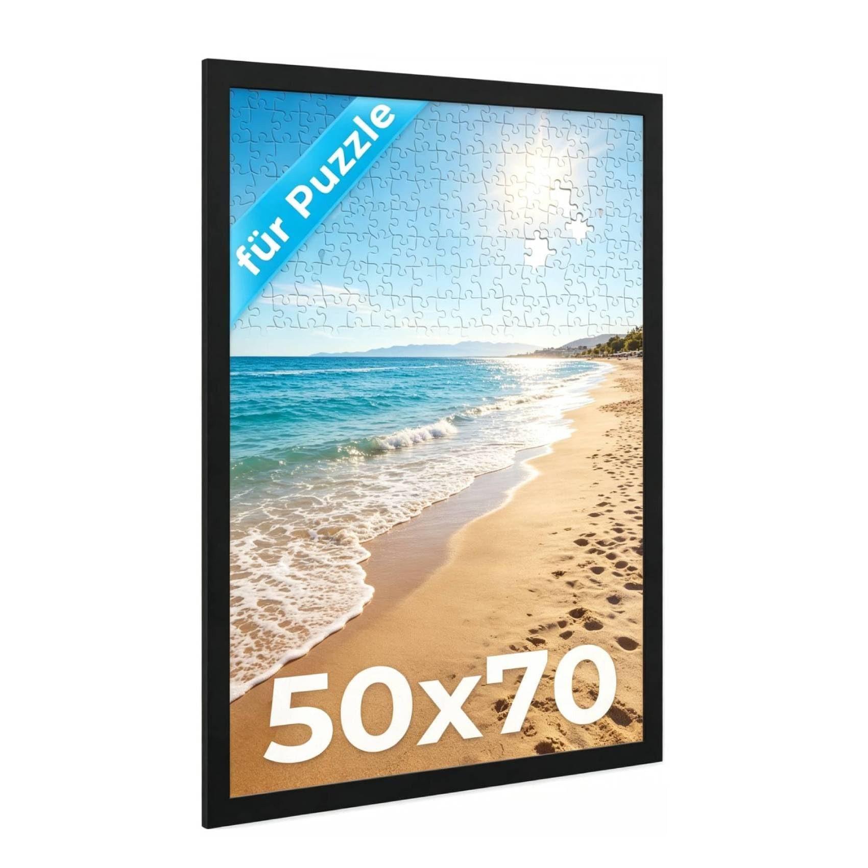 lindahandel Bilderrahmen MDF Bilderrahmen mit bruchsicherem Acrylglas,Für Puzzle Fotos &Poster, Posterrahmen 50x70 cm zum Aufhängen Rahmenmit bruchsicherem Acrylglas