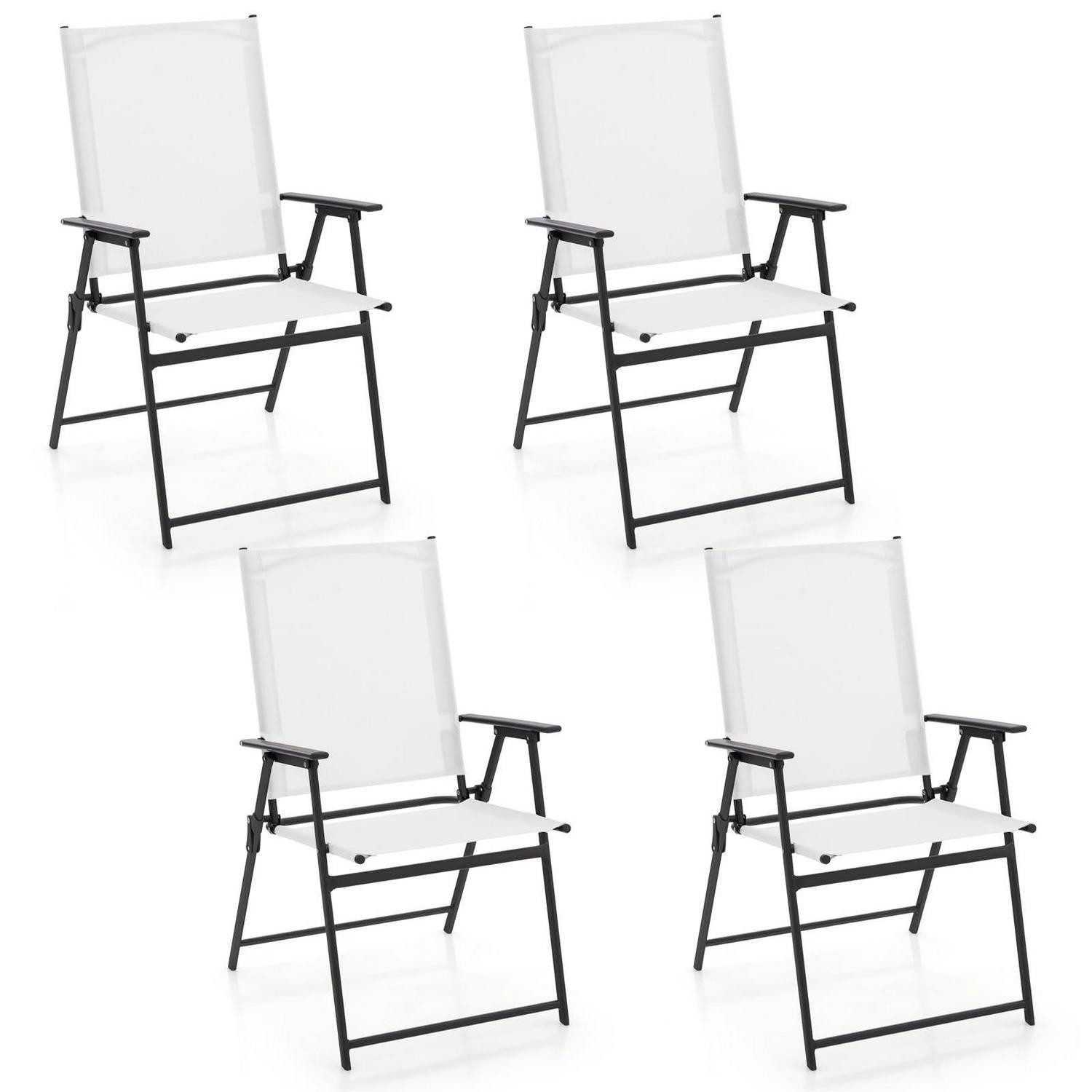 LuxusKollektion Gartenstuhl Gartenstuhl Set klappbar weiß (4 St)