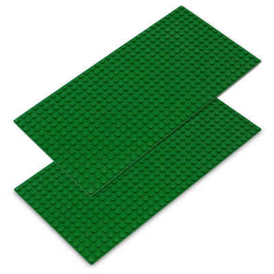Katara Konstruktionsspielsteine »Grundbauplatte 16x32 Noppen, verschiedene Farben«, (2er Set), Dunkelgrün - Bauplatte / Platte / 100% Kompatibel LEGO®, Sluban, Papimax, Q-Bricks und mehr