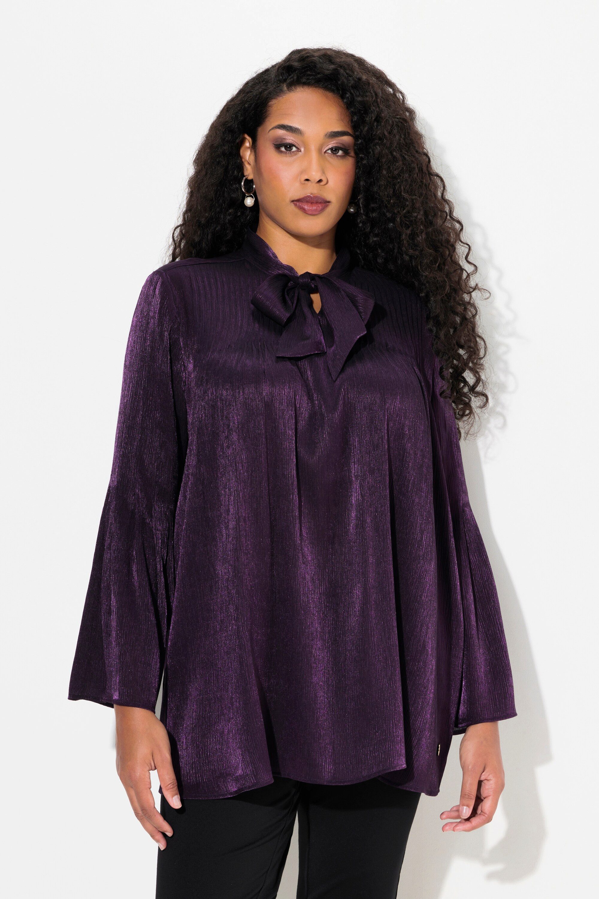 Ulla Popken Druckbluse Schluppenbluse A-Linie V-Ausschnitt günstig online kaufen