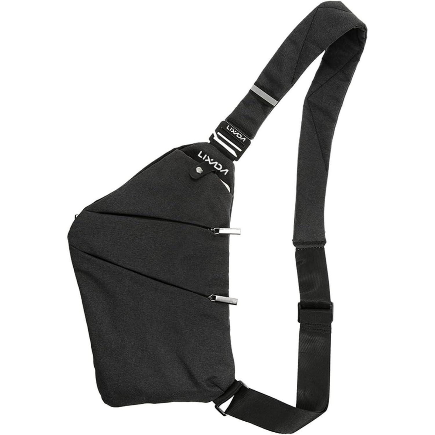 Umhängetasche Schultertasche Anti Diebstahl Crossbody Brustasche Herren Schwarz