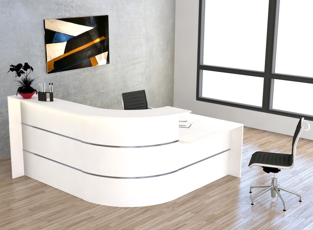 KERKMANN Empfangstheke L-Theke Bari klein mit Beratungsplatz weiß