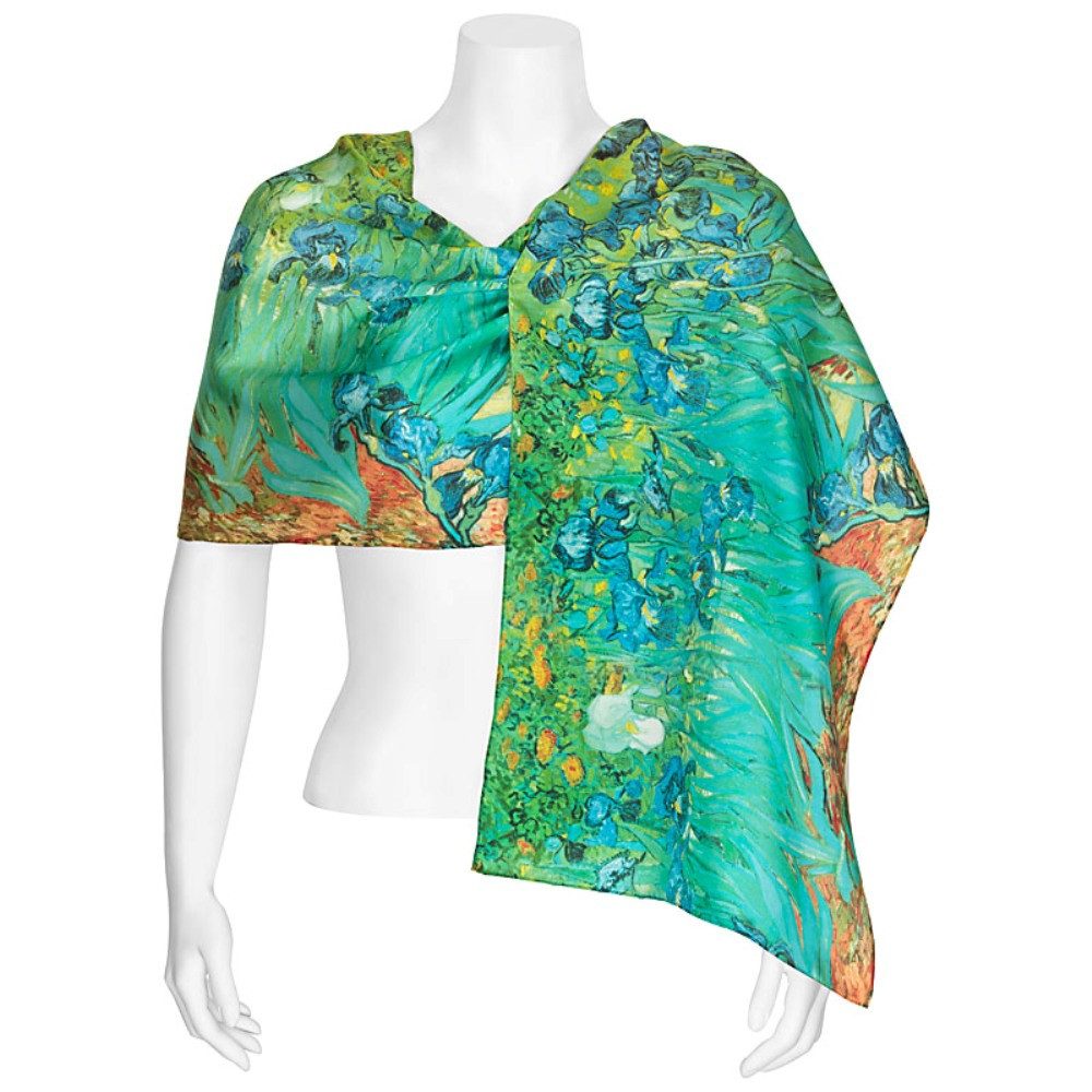 von Lilienfeld Seidenschal Schal 100% Seide Vincent van Gogh: Iris Blumen Kunst Motiv 172 x 42 cm, Tierdruck