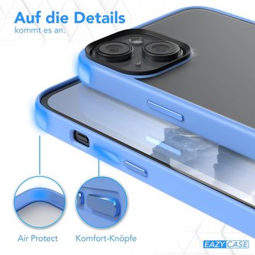 EAZY CASE Handyhülle Outdoor Case für Apple iPhone 15 Plus 6,7 Zoll, Hybrid Handyhülle kratzfest Smart Slimcover Transparent Robust Blau