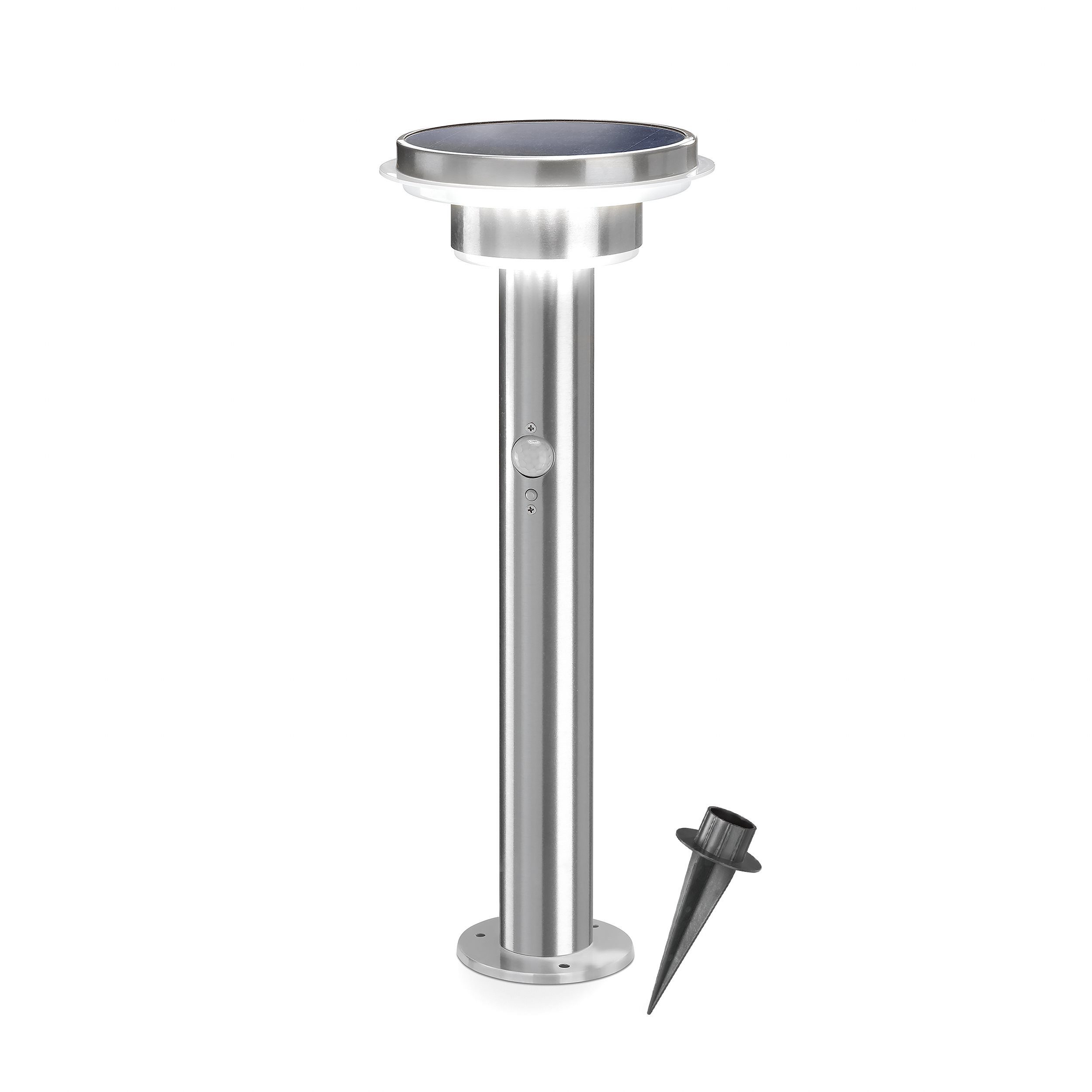 esotec LED Solarleuchte PIR Edelstahl Standleuchte Tini H=45cm 4000K 40 LEDs outdoor 102596