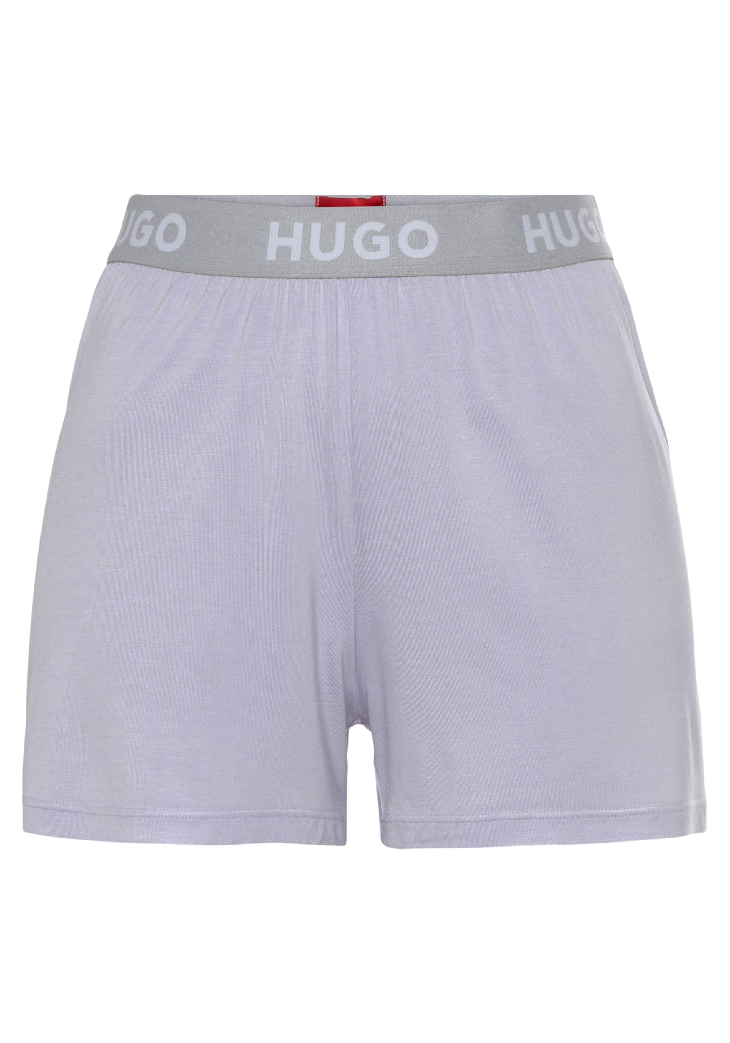 HUGO Schlafshorts mit light_pastel_purple535 UNITE_SHORTS Hugo am Logo-Elastiktape Bund
