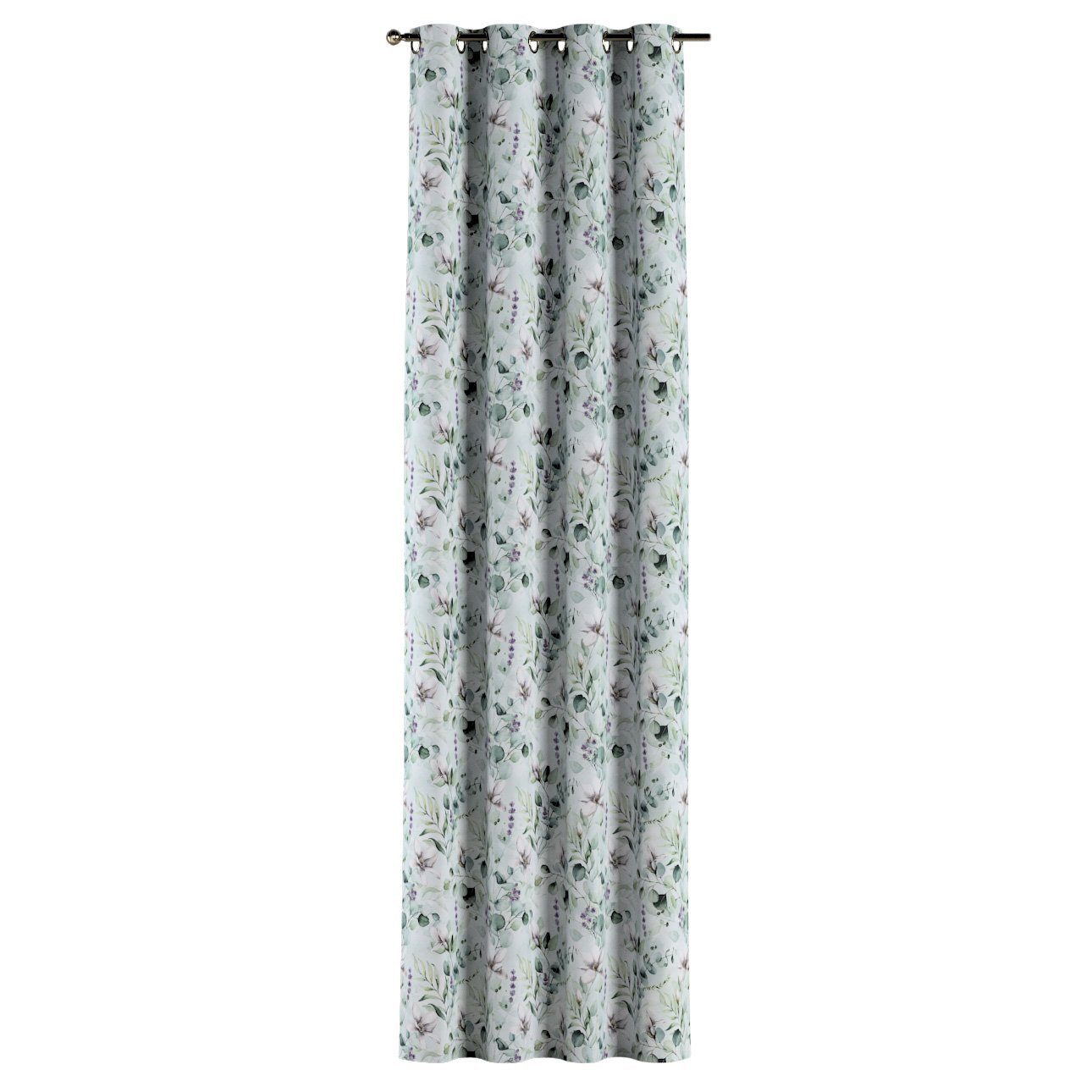 Dekoria Flowers, x 100 mintgrün-weiß 130 cm, Vorhang Ösenschal