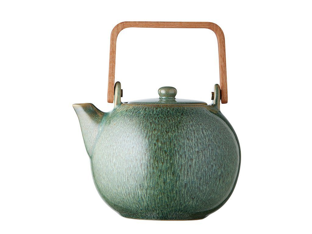 Bitz Teekanne mit Teesieb l, l, bzw. Oberseite. Innen- 1.2 Matter grün glänzende 1,2 Außenseite und