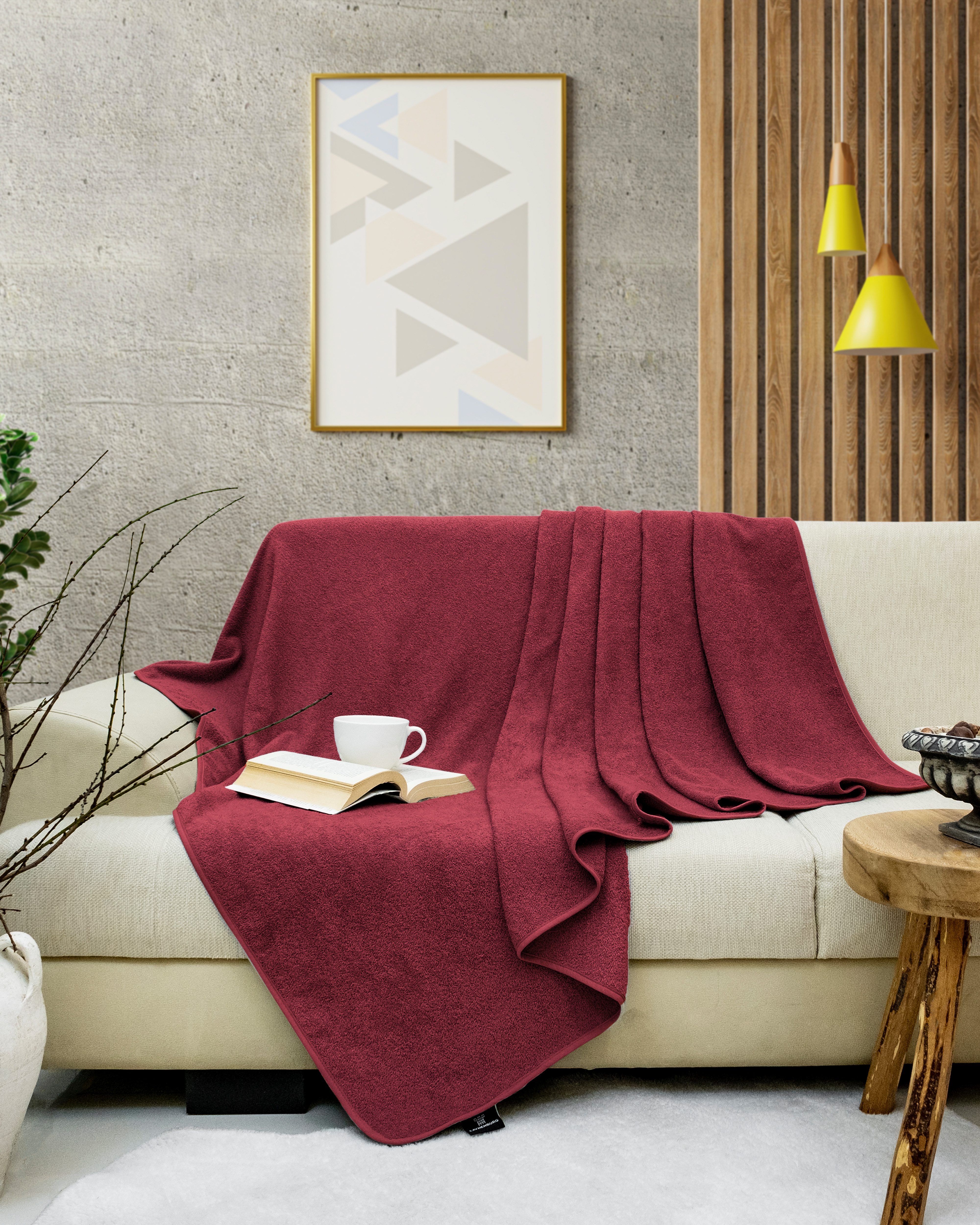 Wohndecke Frotteedecke 100% Baumwolle - Sommerdecke, Kuscheldecke, Laynenburg, Baumwolldecke als Sommer, Bett-Überwurf, Couch-Überwurf, Sofa-Decke – Bild 5 von 5