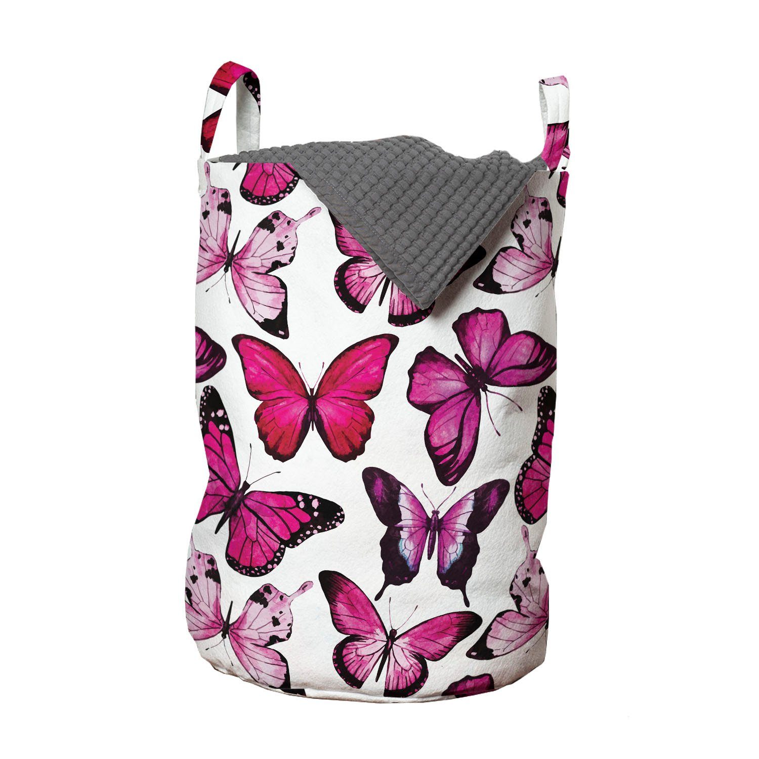 Abakuhaus Wäschesäckchen Kordelzugverschluss vibrant Schmetterling Wäschekorb mit Waschsalons, Griffen für Aquarell