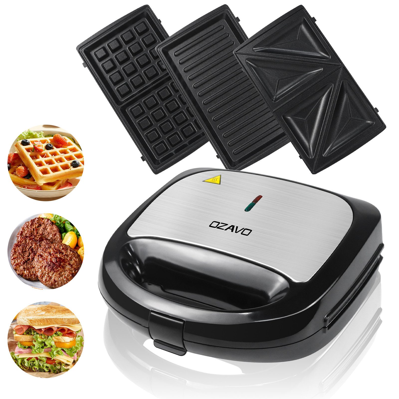 3-in-1-Sandwichmaker OZ320 Sandwichmaker & Waffeleisen & Kontaktgrill