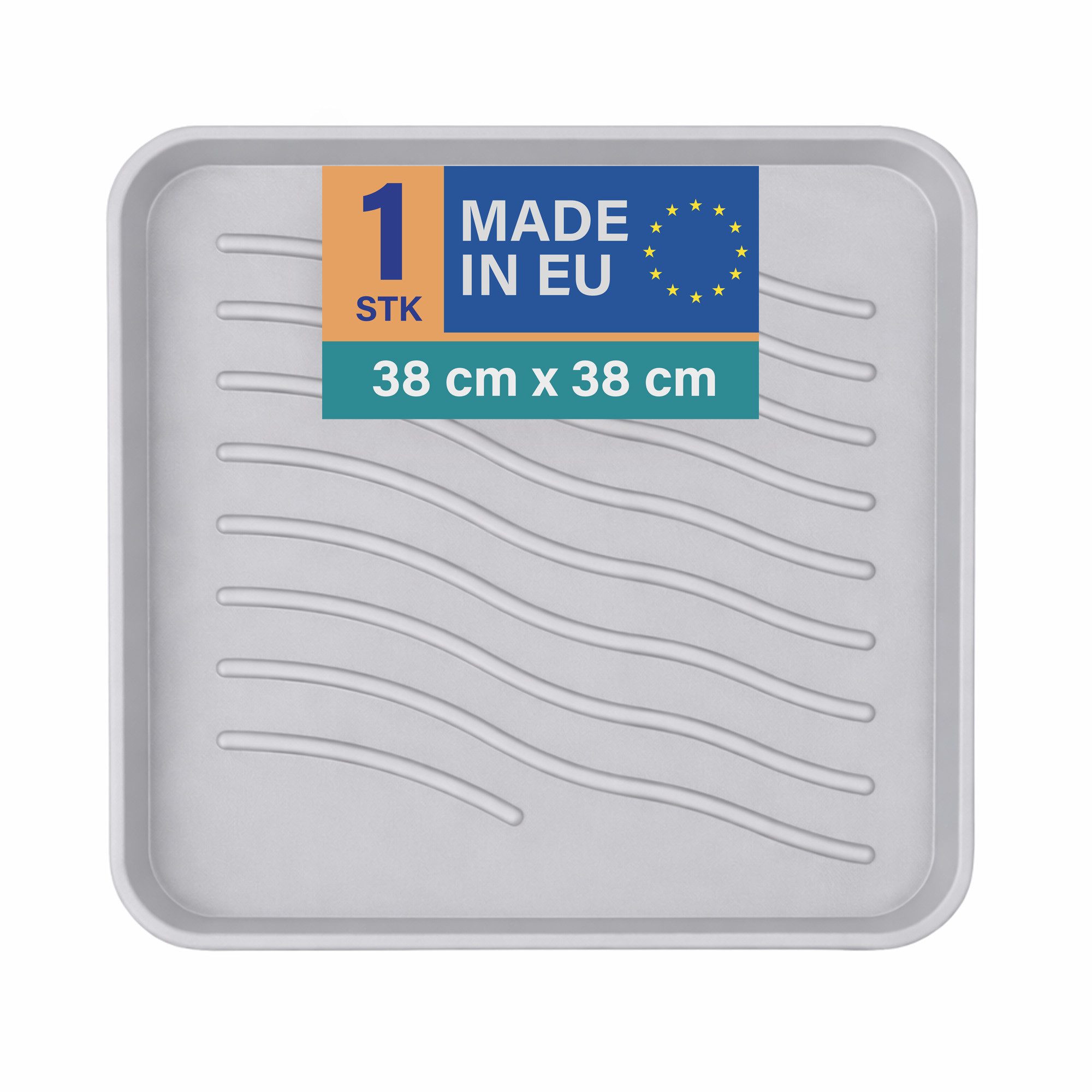 Bestlivings Schuhabtropfschale mit 2,5 cm hohem Rand (1-tlg., 38x38x2,5 cm), je nach Schuhgröße für 1-2 Paar Schuhe geeignet, robust, wasserfest