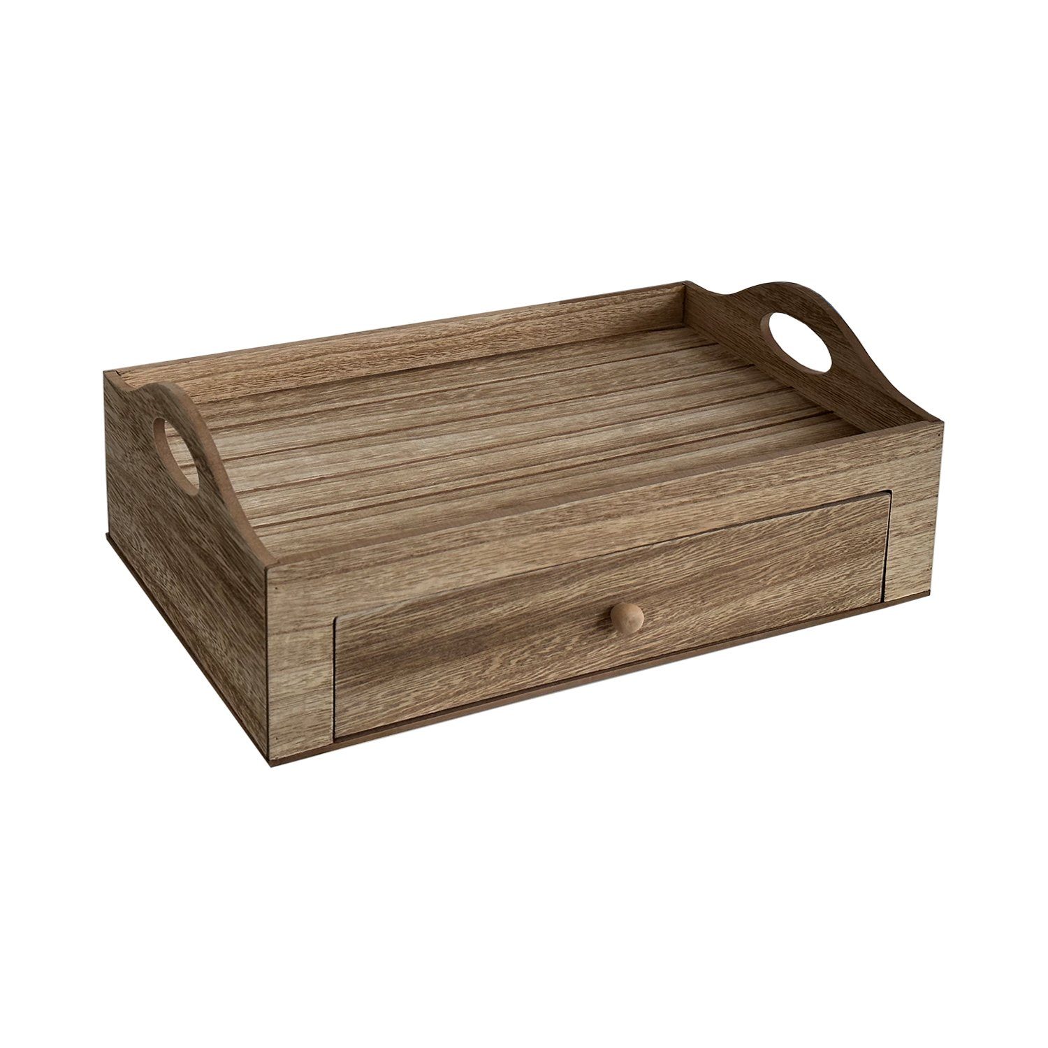 Mojawo Thermobehälter Teebox Teedose Aufbewahrungsbox Tee Holz Natur mit Tablett 7 Fächer