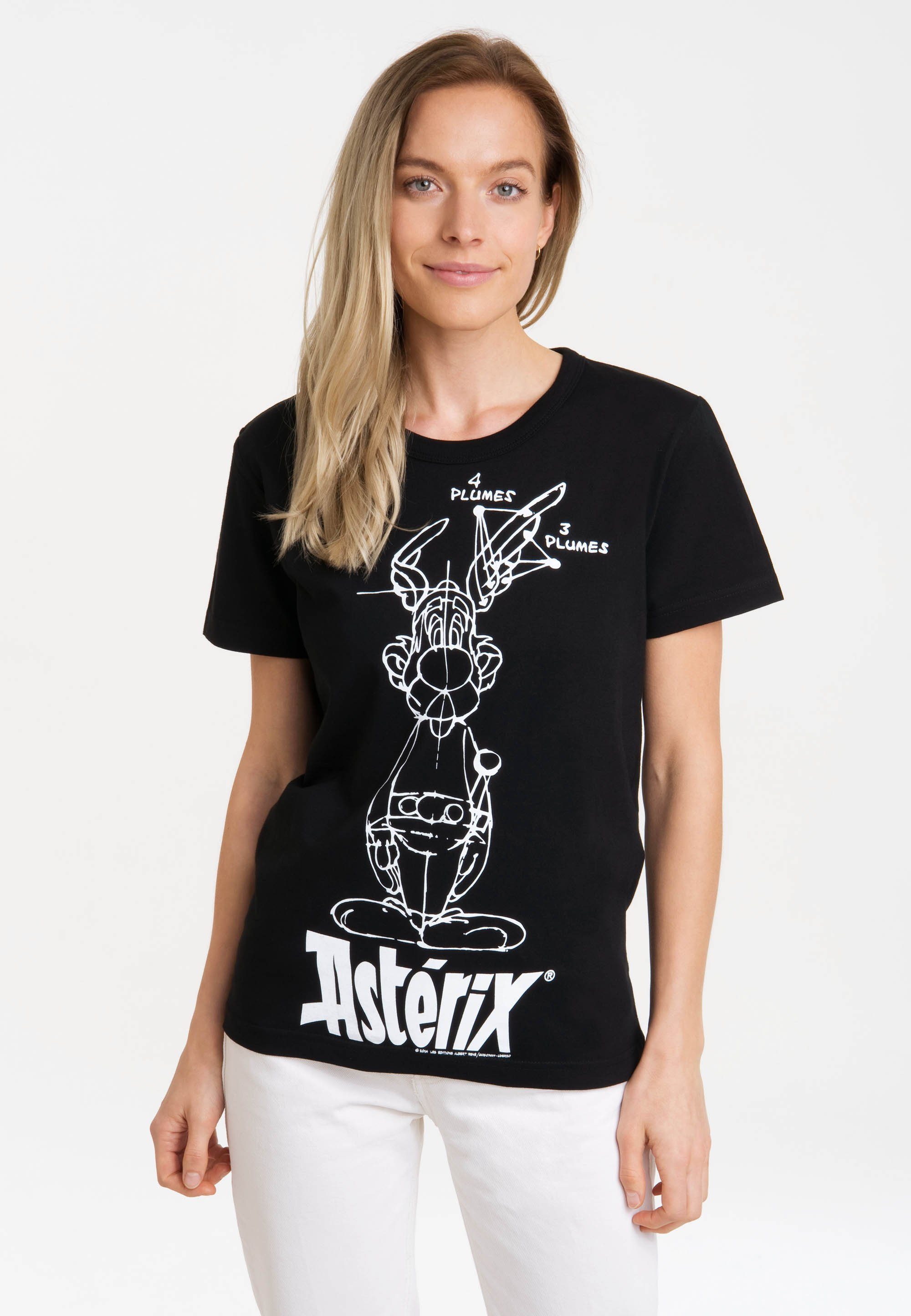 LOGOSHIRT T-Shirt Asterix der Gallier - Asterix Skizze mit lizenziertem Print