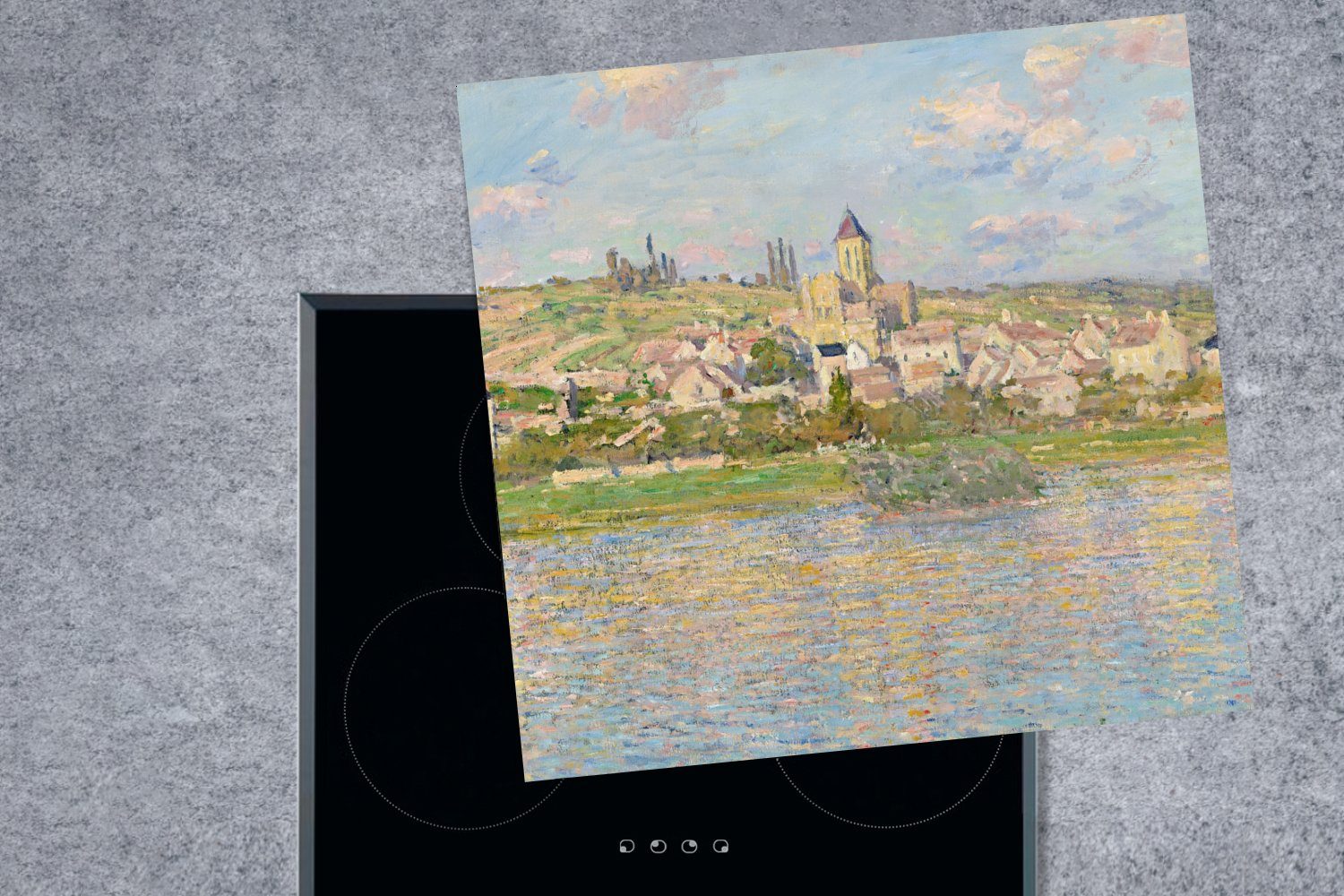 tlg), küche (1 für Ceranfeldabdeckung, Vétheuil Herdblende-/Abdeckplatte MuchoWow Arbeitsplatte Claude 78x78 cm, - Vinyl, Monet,