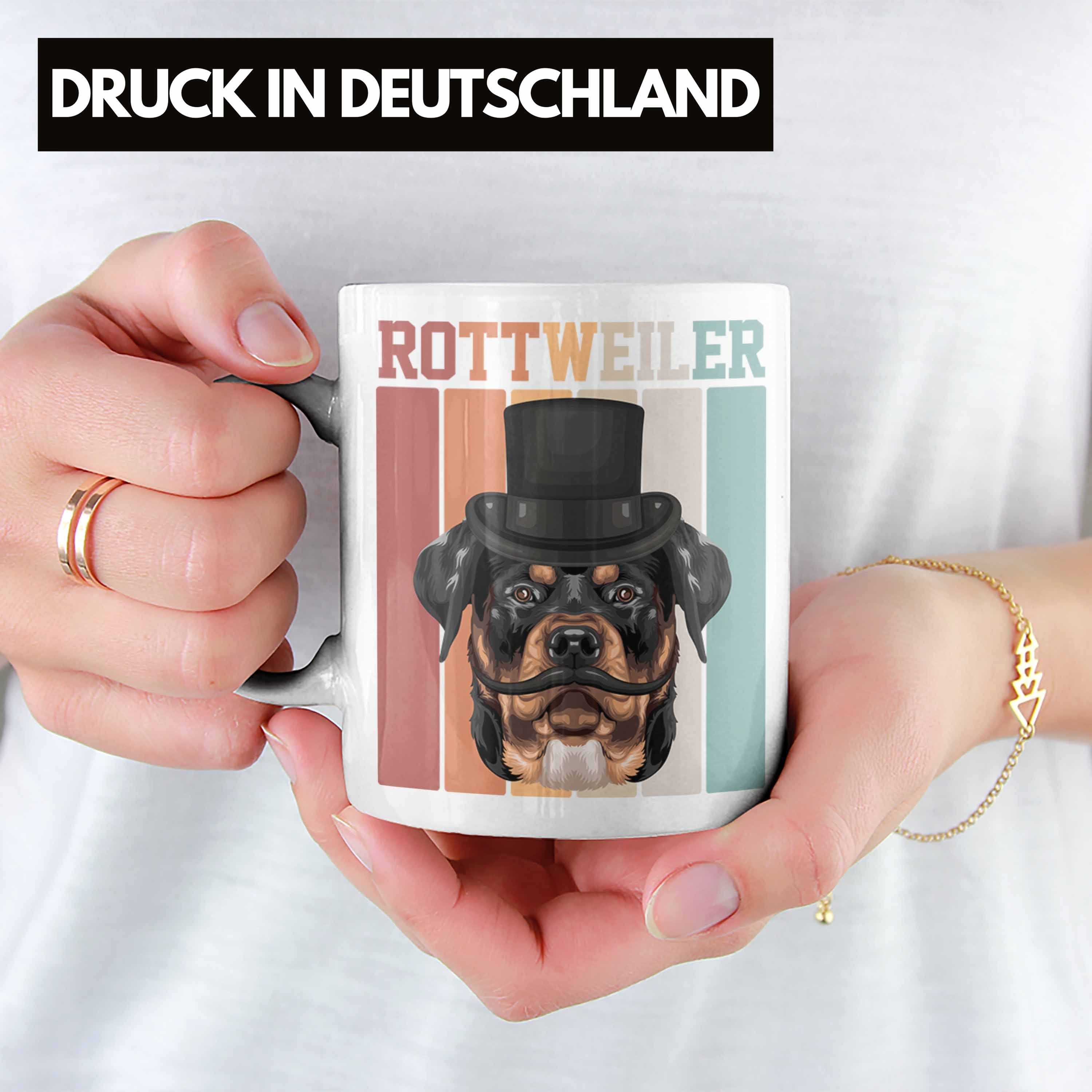 Trendation Tasse Rottweiler Besitzer Spruch Geschenkidee Geschenk Tasse Retro Lustiger Weiss