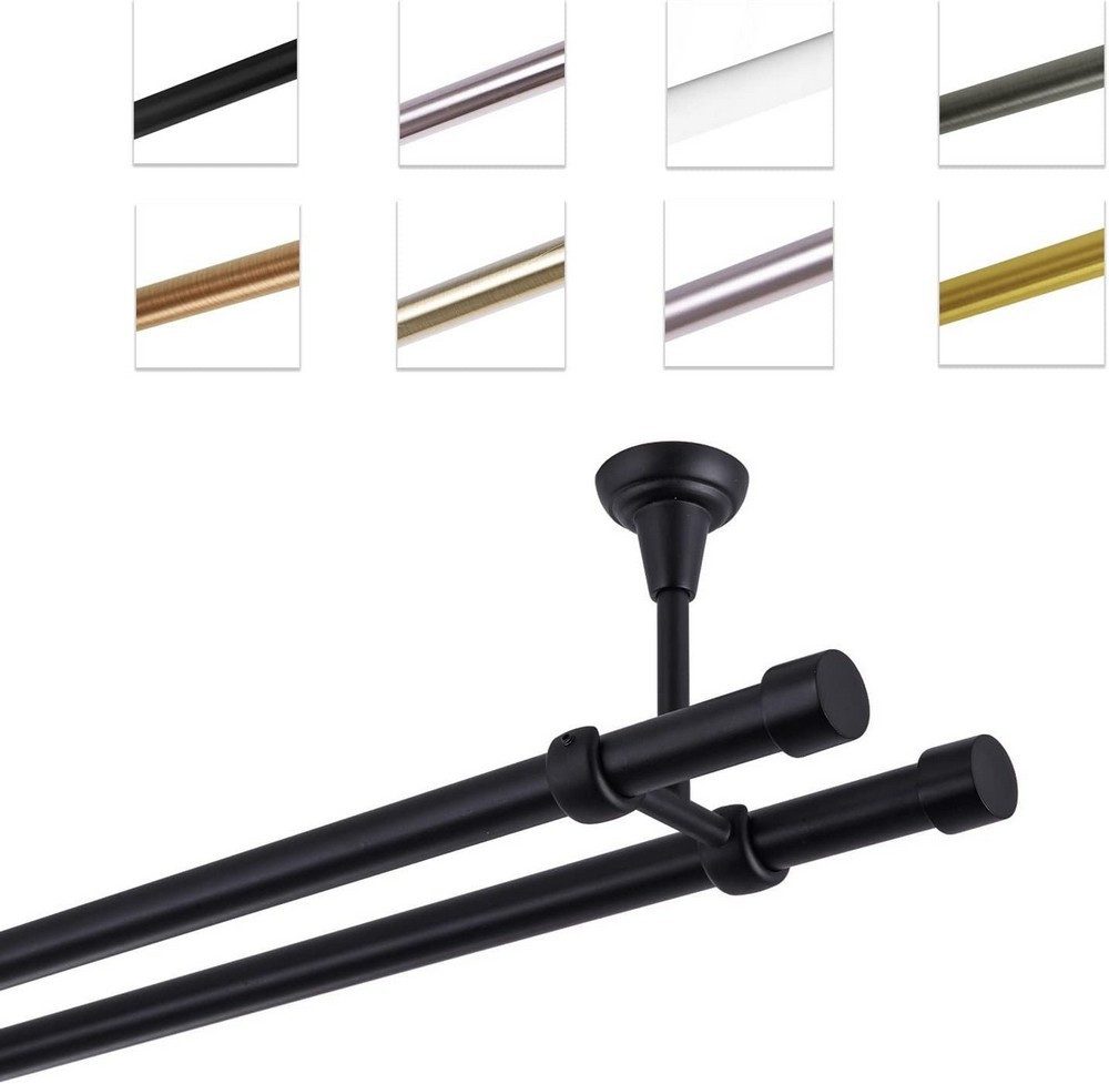 MDEKOR Gardinenstange Vorhangstange 19mm, 2-läufig, 2-läufig Deckemontage, günstig online kaufen