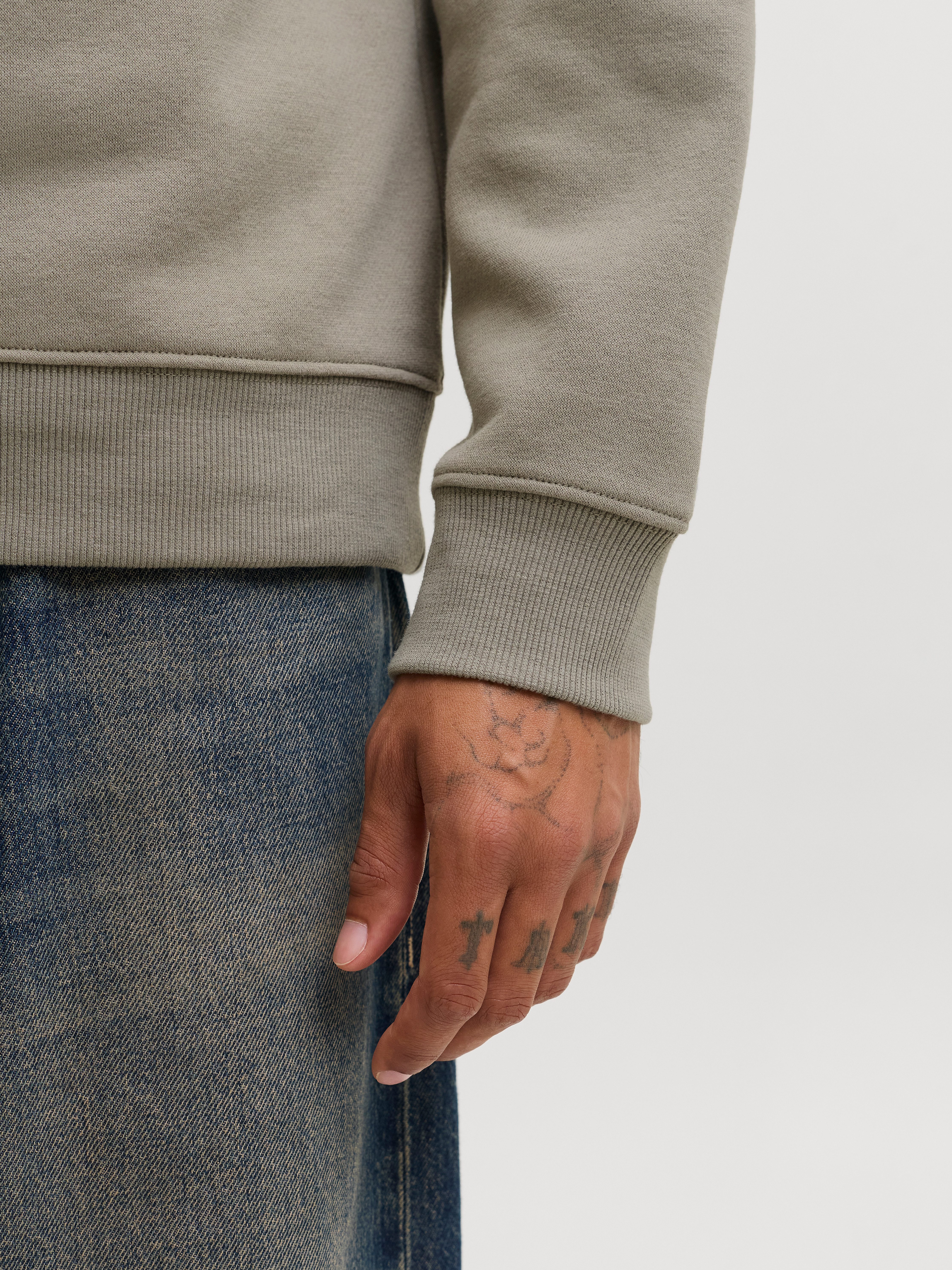 Jack & Jones PlusSize Kapuzensweatshirt JJBENSON SWEAT HOOD PLS Materialmix, regular fit