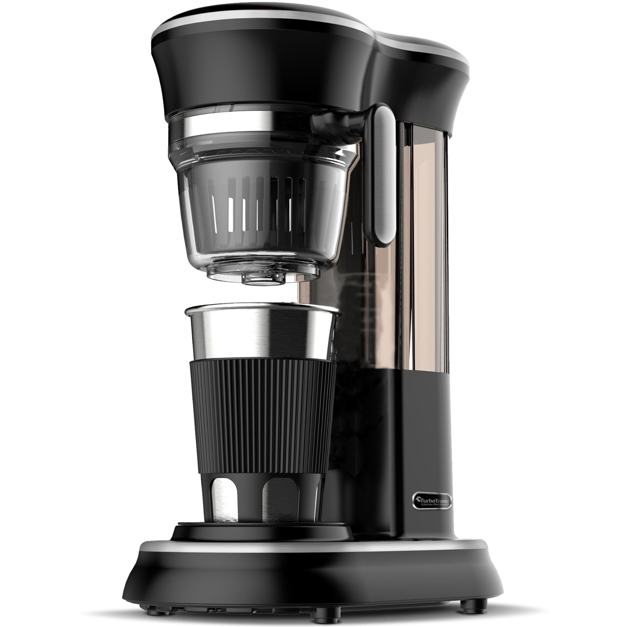TurboTronic by Z-Line Kaffeemaschine mit Mahlwerk mit Mahlwerk und Becher,  Permanentfilter, 450ml Wassertank