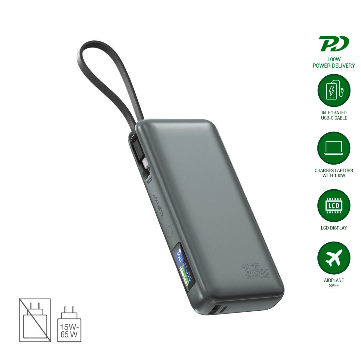 4smarts 4smarts Powerbank Enterprise inkl. USB-C Kabel 200 Induktions-Ladegerät